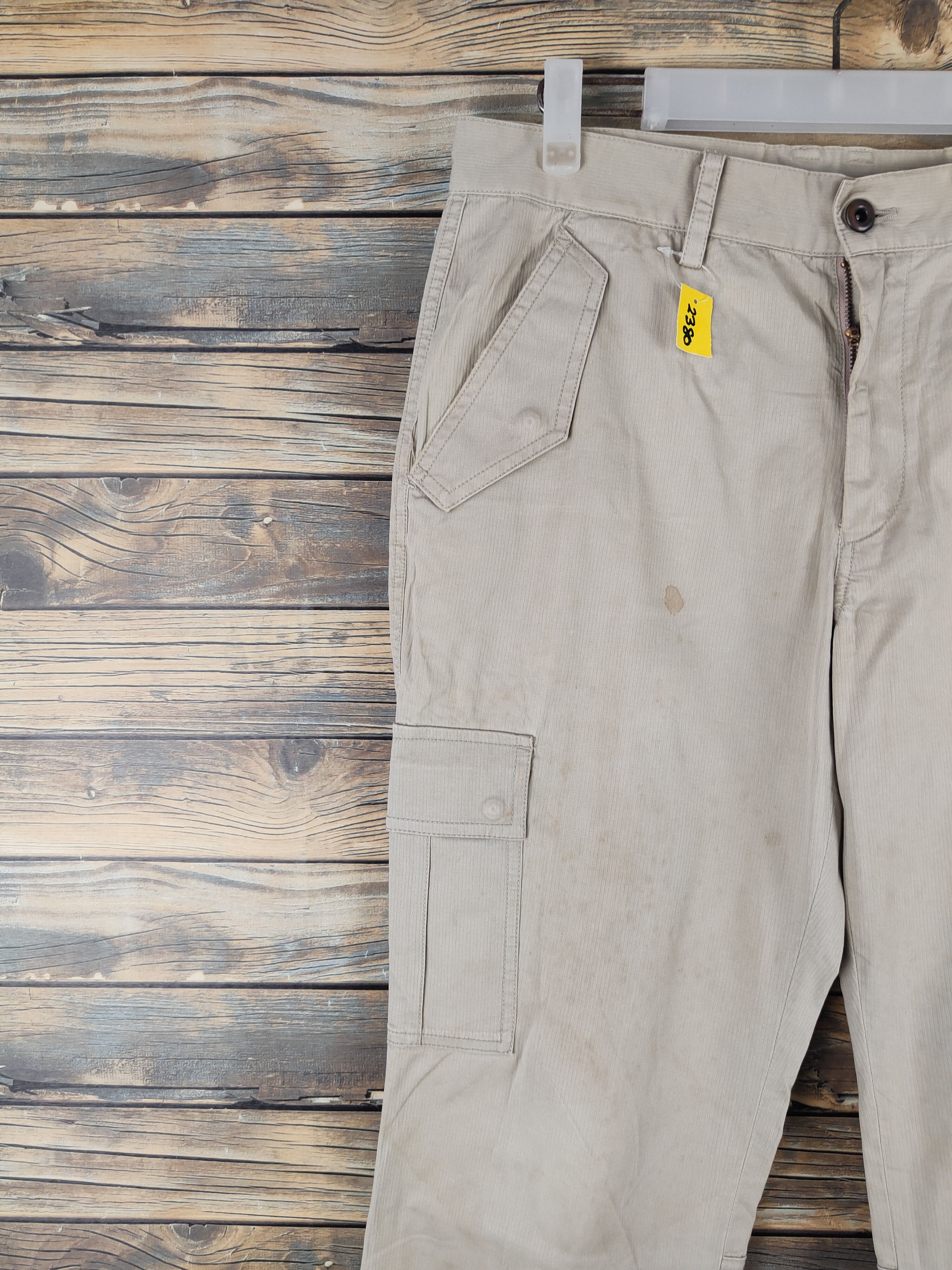 Japanese Brand DL Boycott Beige Multipocket Cargo Pants #2380 Size US 32 / EU 48 - 3 Thumbnail