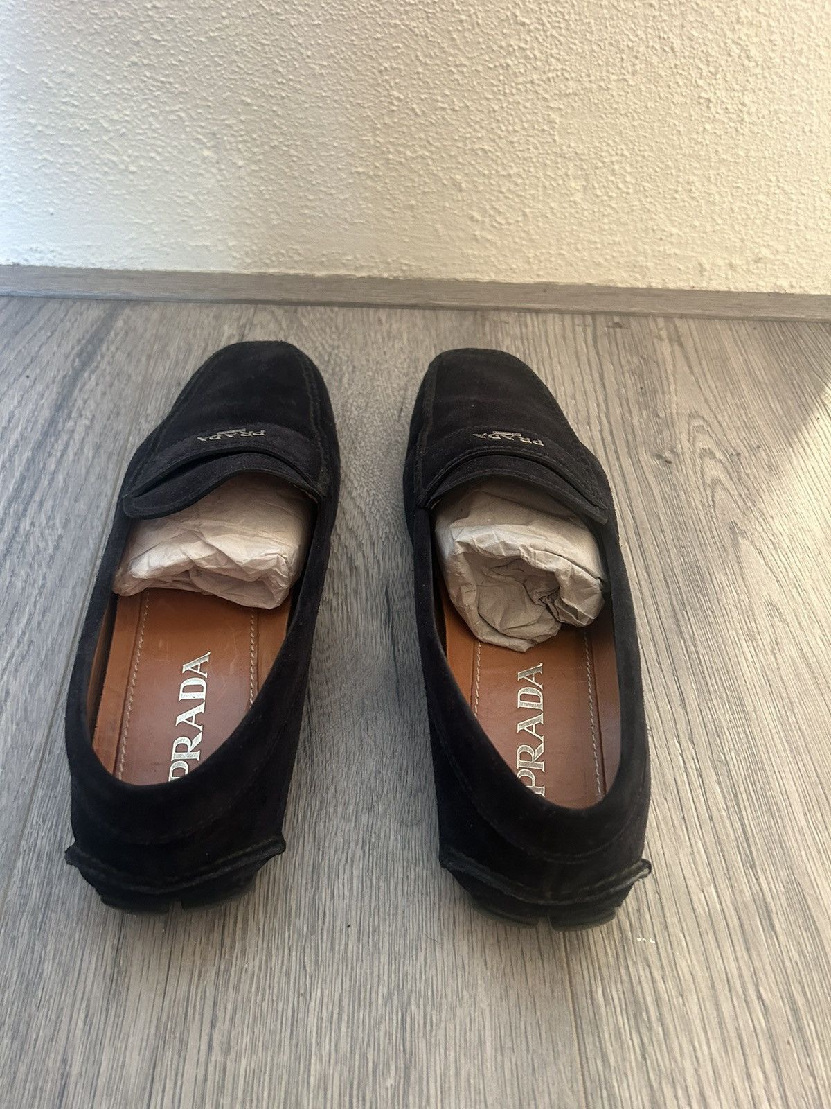 Prada Prada Black Suede Loafers Size US 7 / EU 40 - 4 Thumbnail