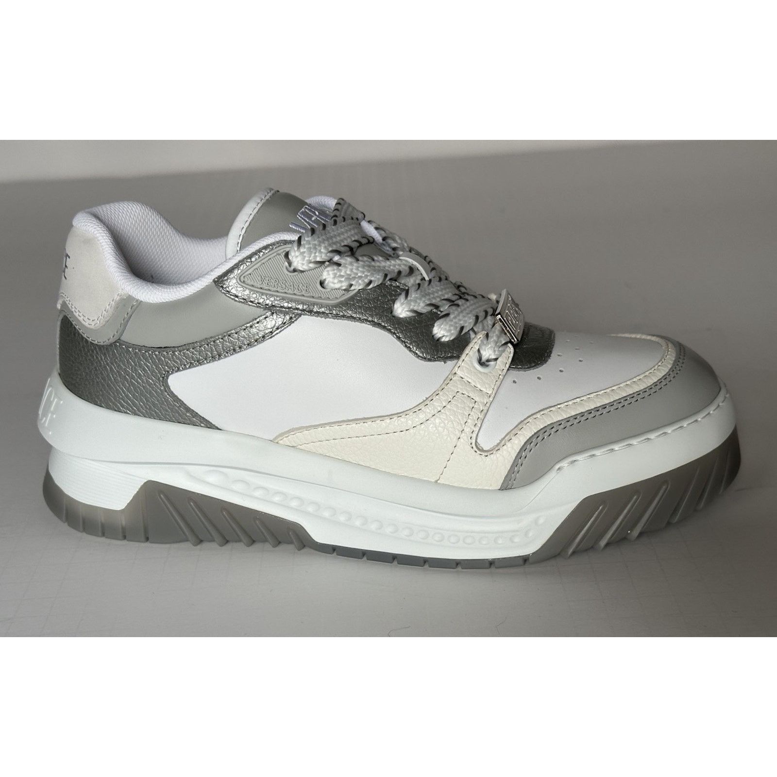 Versace Versace Odissea Leather White/Gray Sneakers 10 US 1015437 Size US 10 / EU 43 - 5 Thumbnail