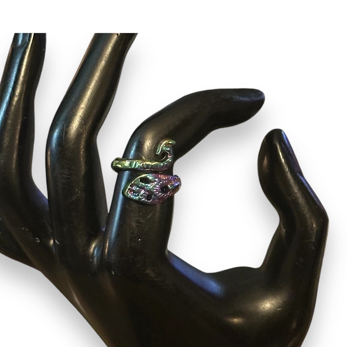 Other Iridescent peacock crochet knitting ring Size ONE SIZE - 2 Thumbnail
