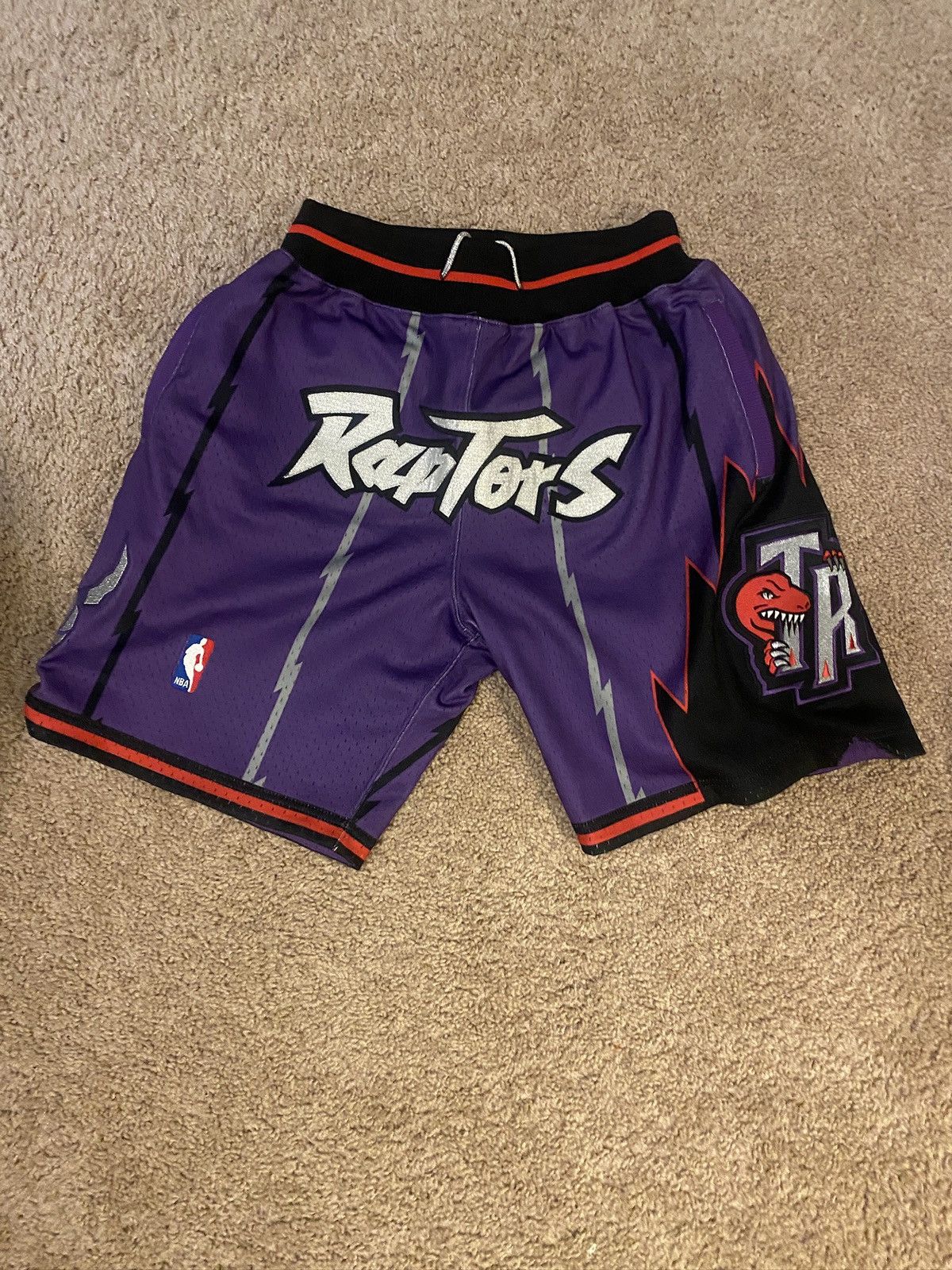 image of Mitchell Ness Just A Don Raptors Shorts in Purple, Men's (Size 30)