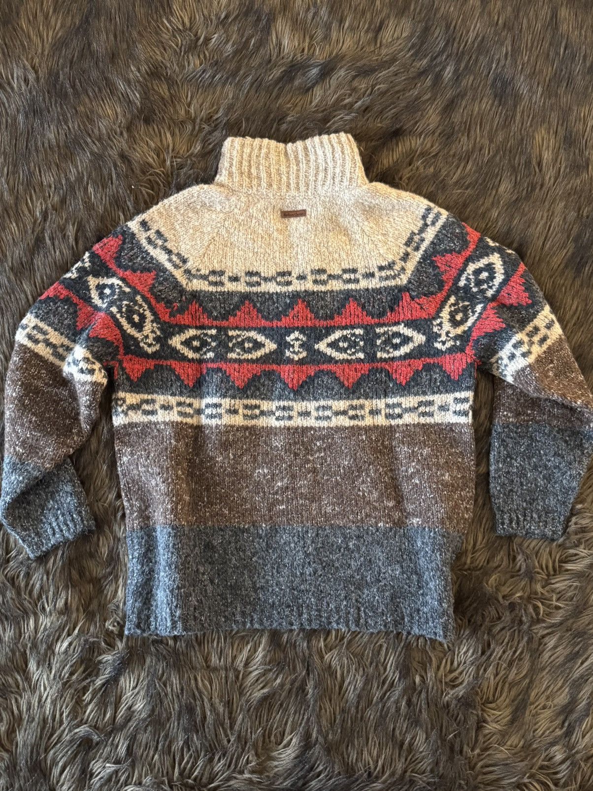 Marlboro Vintage Marlboro Classics Wool Pattern Knit Quarter Sweater Size US L / EU 52-54 / 3 - 5 Thumbnail