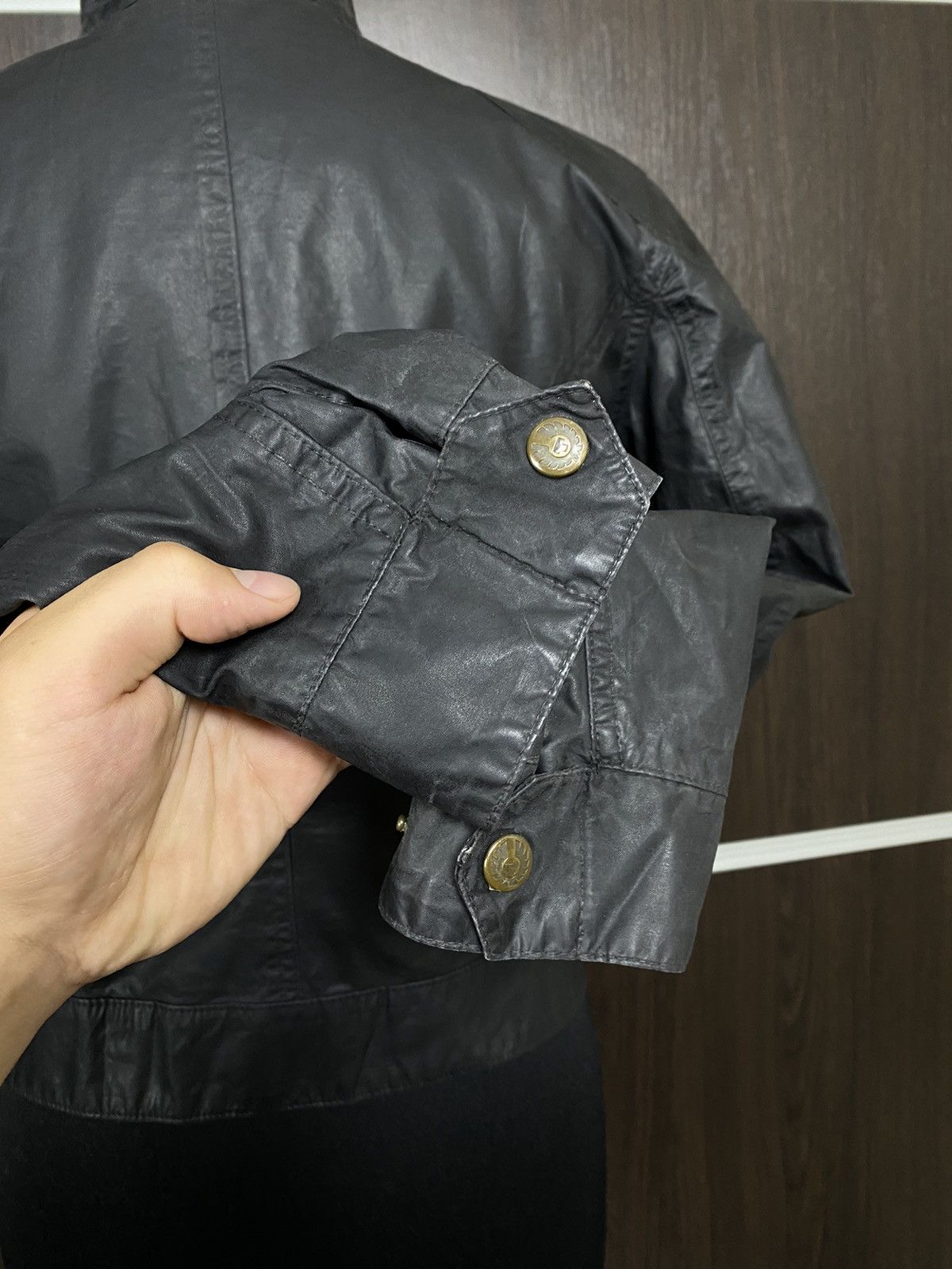 Belstaff Belstaff Gold Rubberized Y2K Belt Biker Jacket Size M / US 6-8 / IT 42-44 - 11 Thumbnail