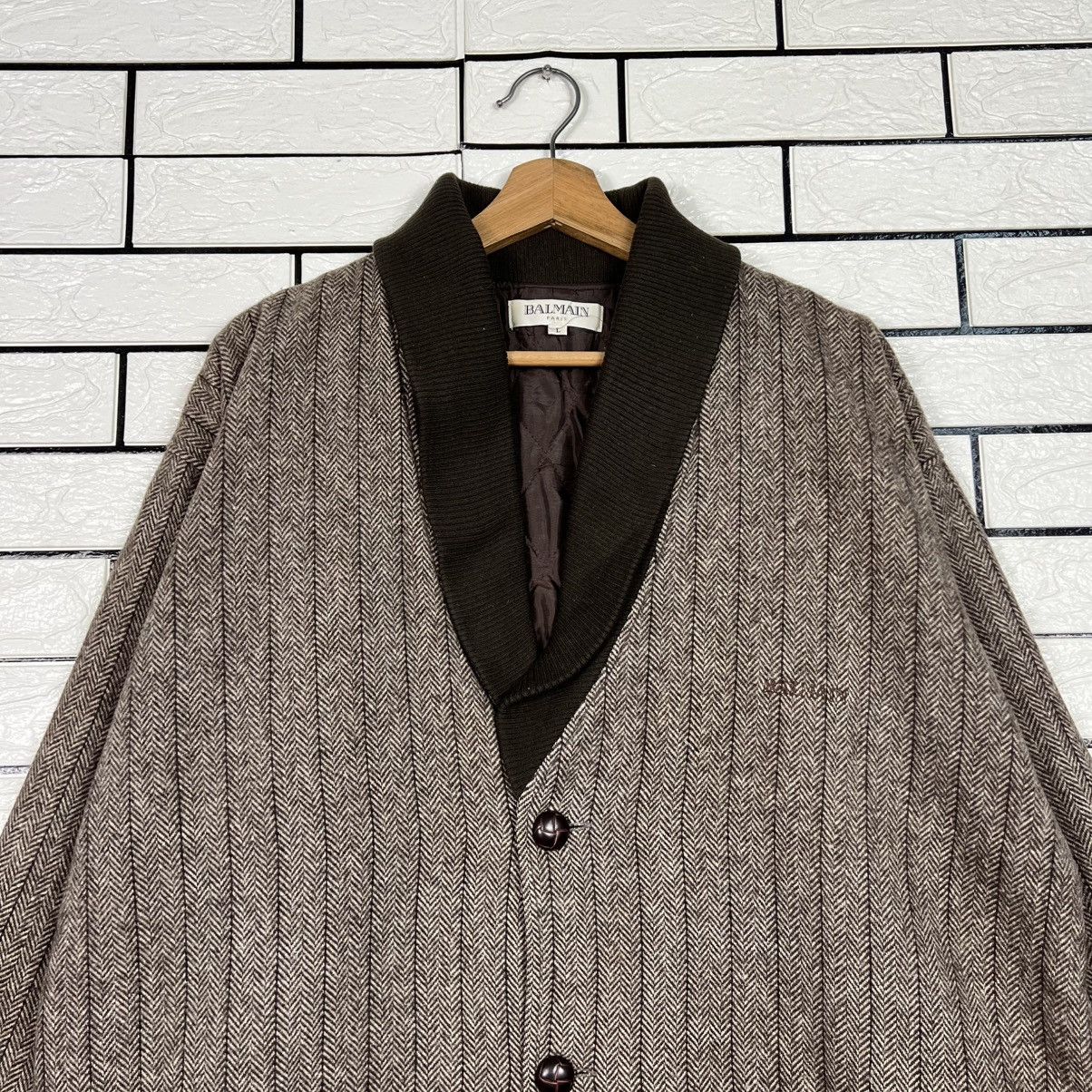 Balmain Vintage BALMAIN Herringbone Pattern Casual Jacket #4057-C184 Size US L / EU 52-54 / 3 - 2 Thumbnail