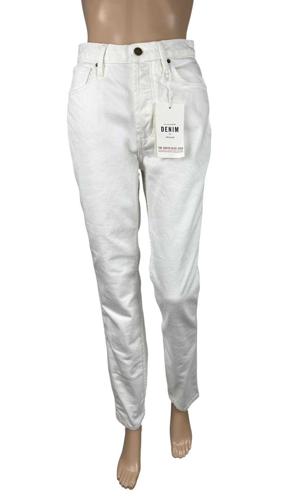 Sezane Sezane Denim Pants High Waisted Slim Jeans size 26 Size 26" / US 2 / IT 38 - 2 Thumbnail