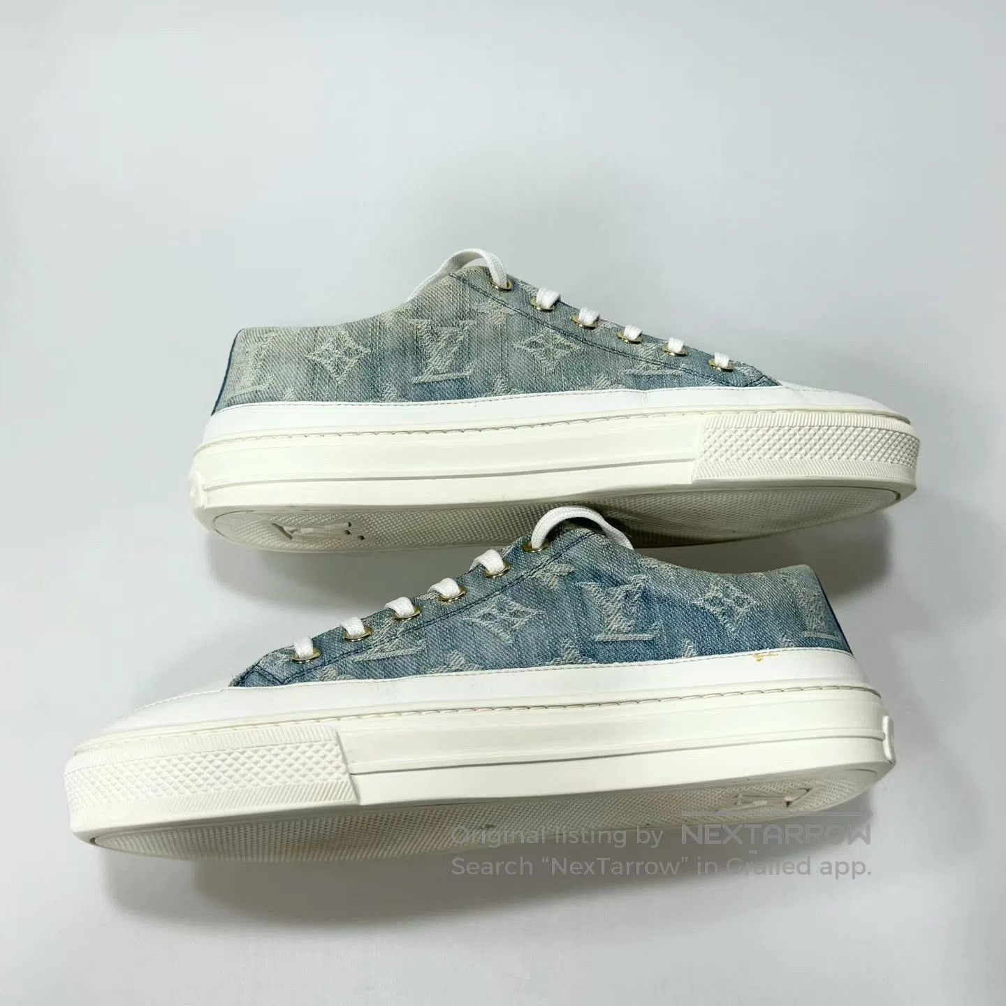 Louis Vuitton louis vuitton blue denim canvas shoes. Size US 6 / EU 39 - 2 Thumbnail