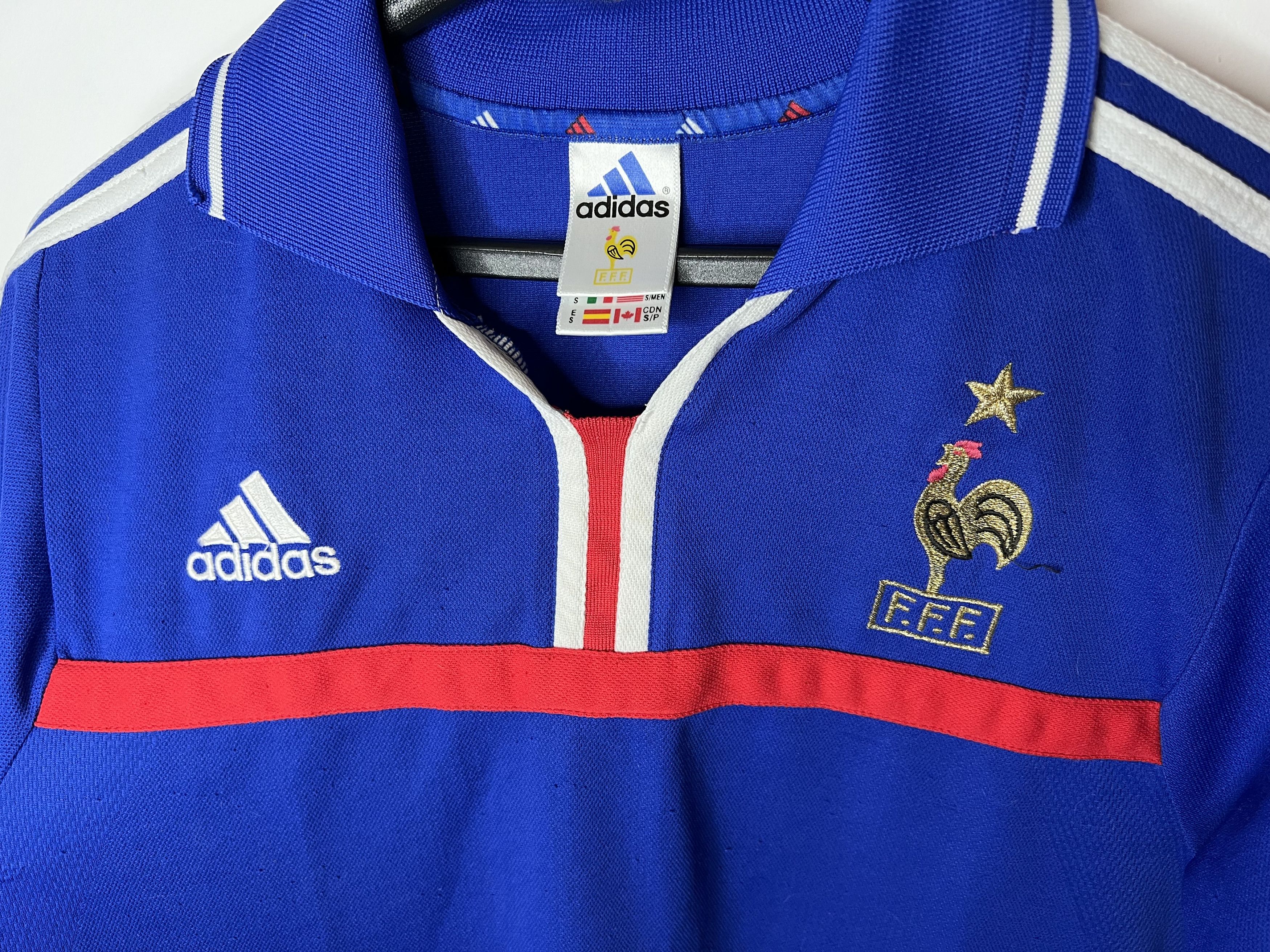 Adidas FRANCE TEAM 2000 2002 HOME FOOTBALL SHIRT SOCCER JERSEY Size US S / EU 44-46 / 1 - 3 Thumbnail