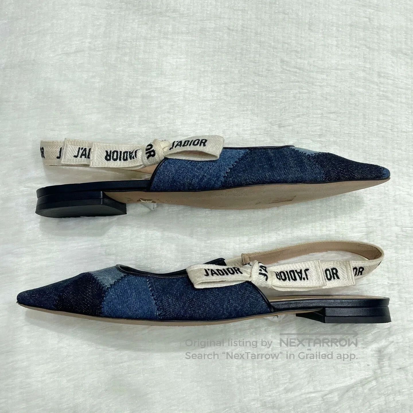 Dior Dior J'Adior Denim Blue Ballet Flats. Size US 6 / IT 36 - 3 Thumbnail