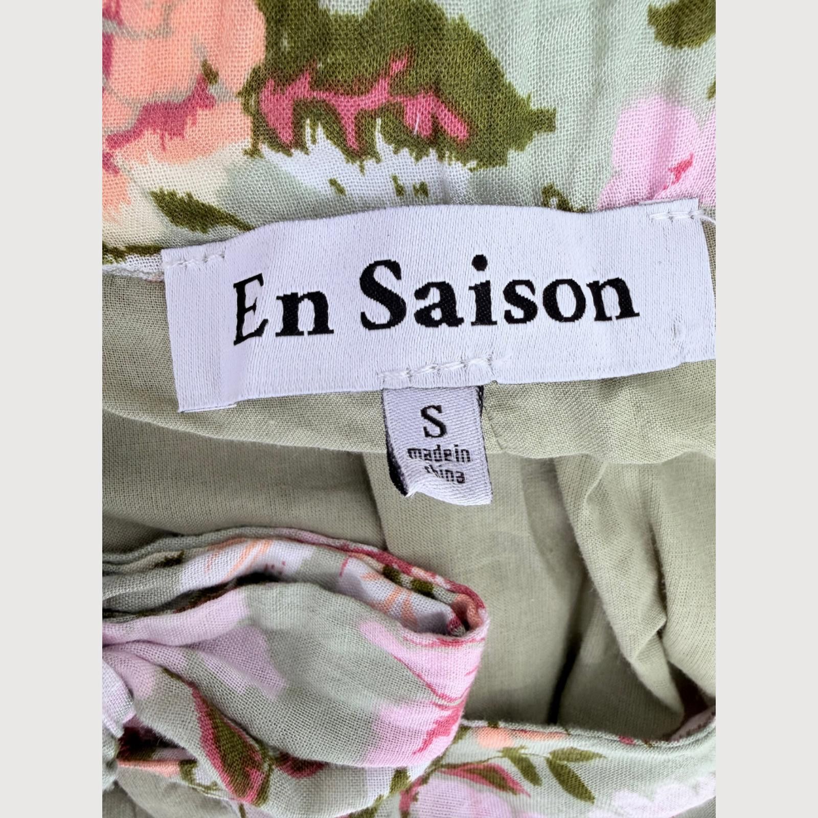 Other En Saison Dress Maris Floral Midi Sage Ruffle S Size S / US 4 / IT 40 - 5 Thumbnail