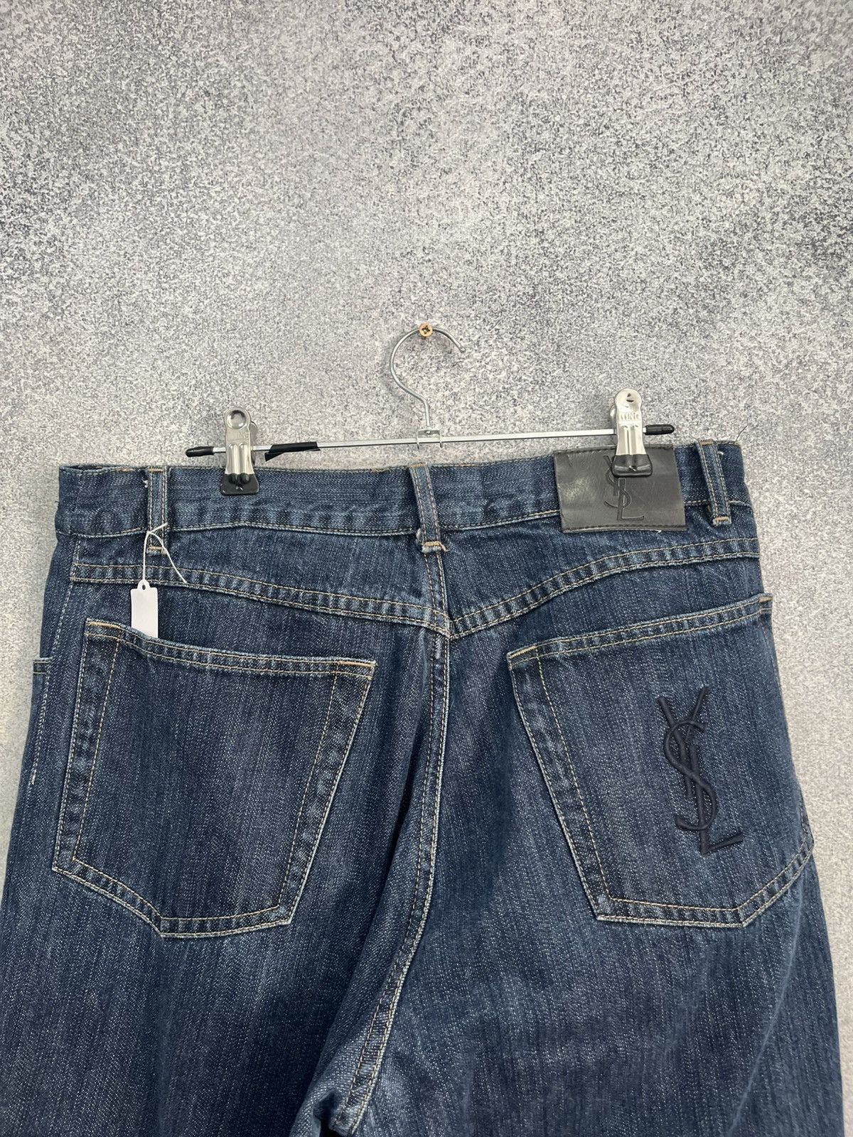 Yves Saint Laurent Vintage Yves Saint Lauren Big Logo Distressed Jeans YSL Size US 32 / EU 48 - 4 Thumbnail
