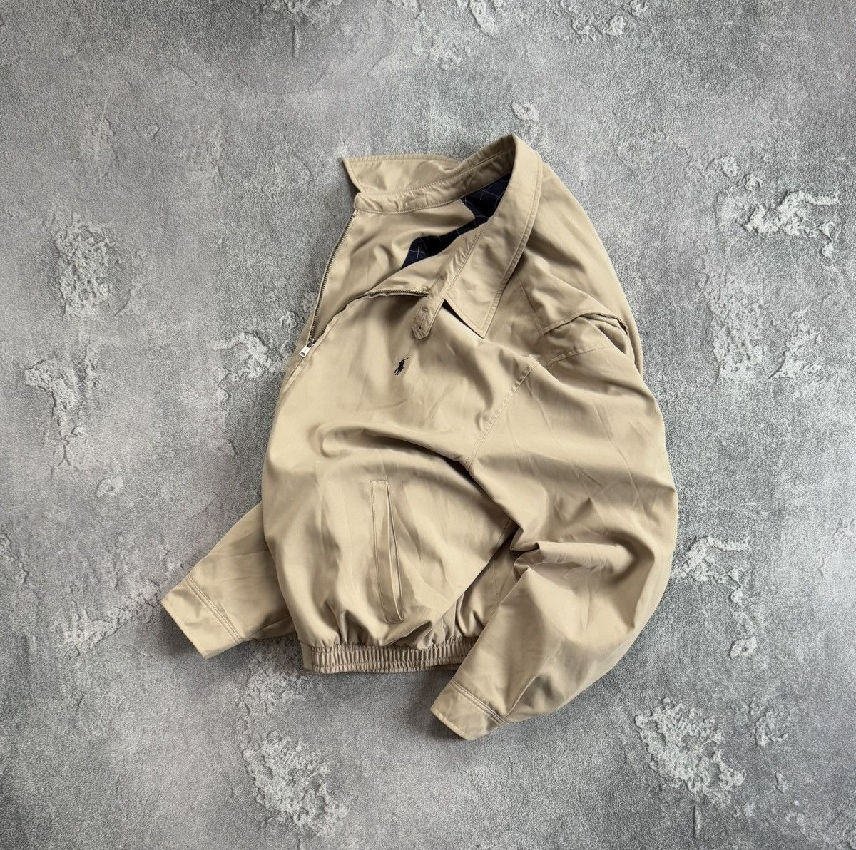 Polo Ralph Lauren × Vintage Polo Ralph Lauren XL beige zip bomber jacket collared 90s Size US XL / EU 56 / 4 - 1 Thumbnail