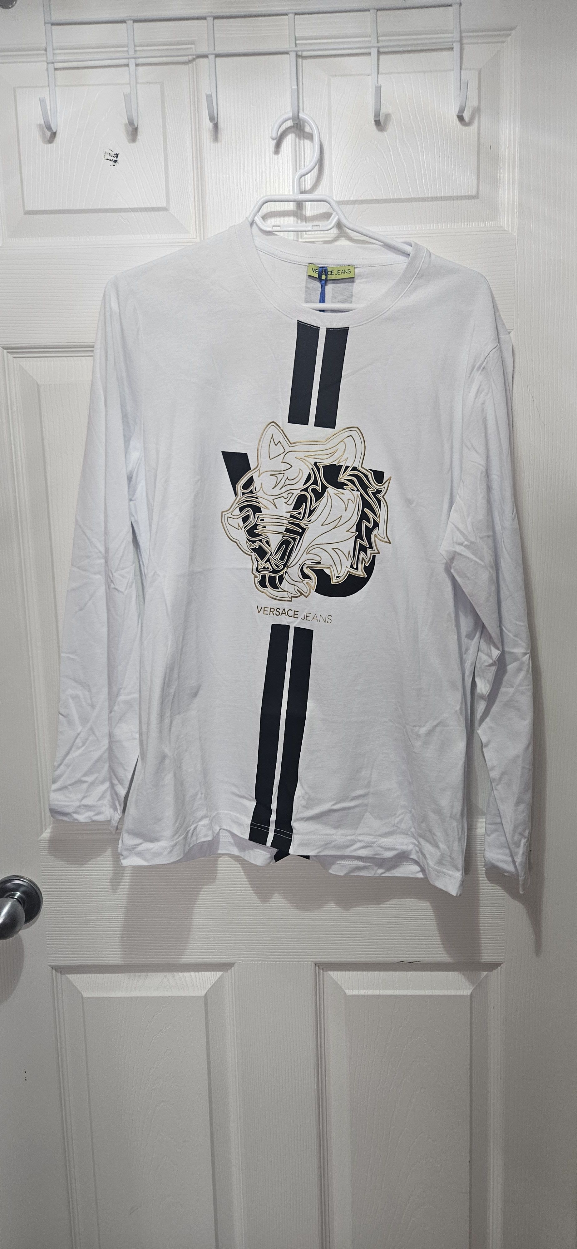 Versace Jeans Couture Versace Jeans White Long Sleeve T-Shirt Size US L / EU 52-54 / 3 - 1 Thumbnail