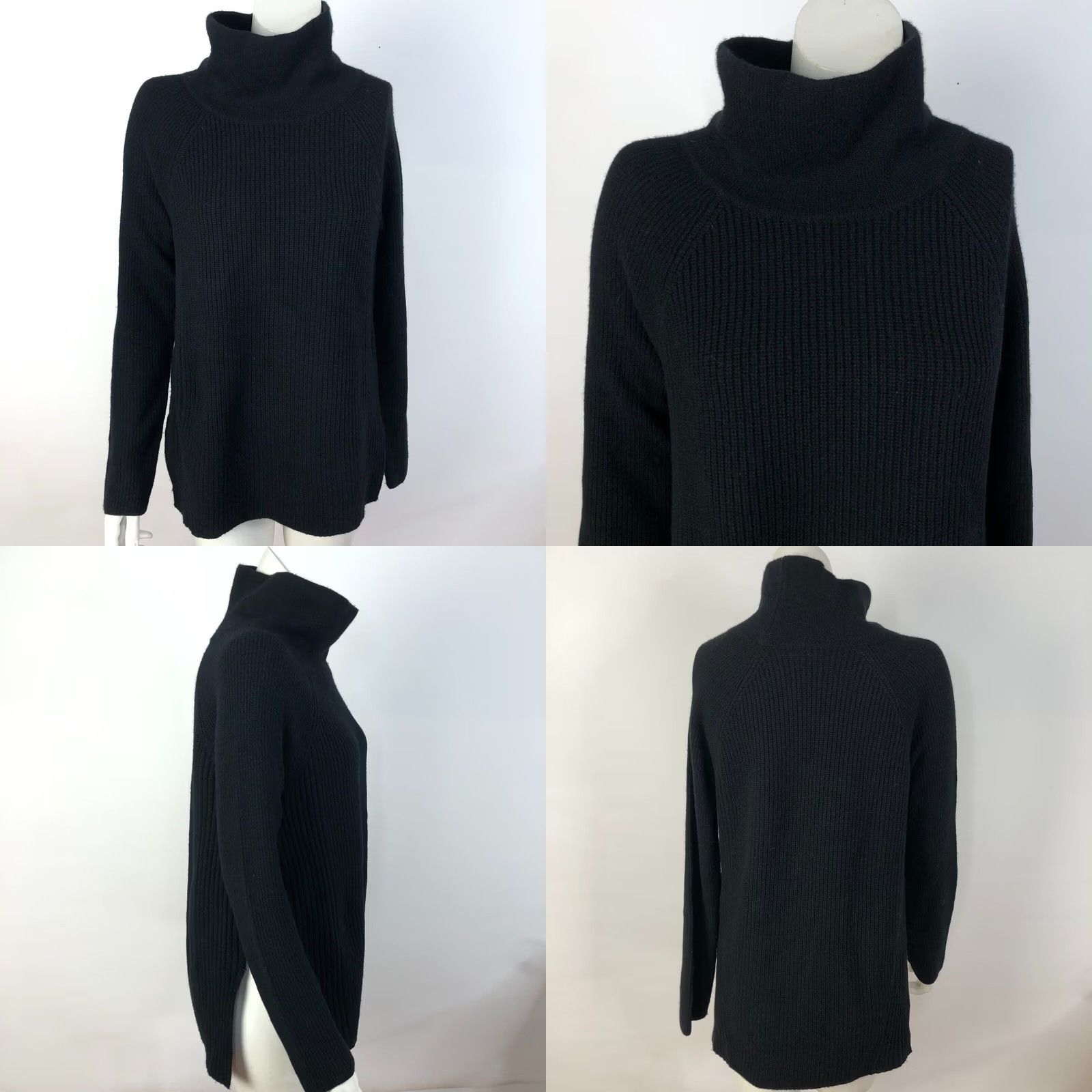Vince Vince XS Wool Cashmere Women's Side Zip Turtleneck Pullover Sweater Black Size XS / US 0-2 / IT 36-38 - 9 Thumbnail