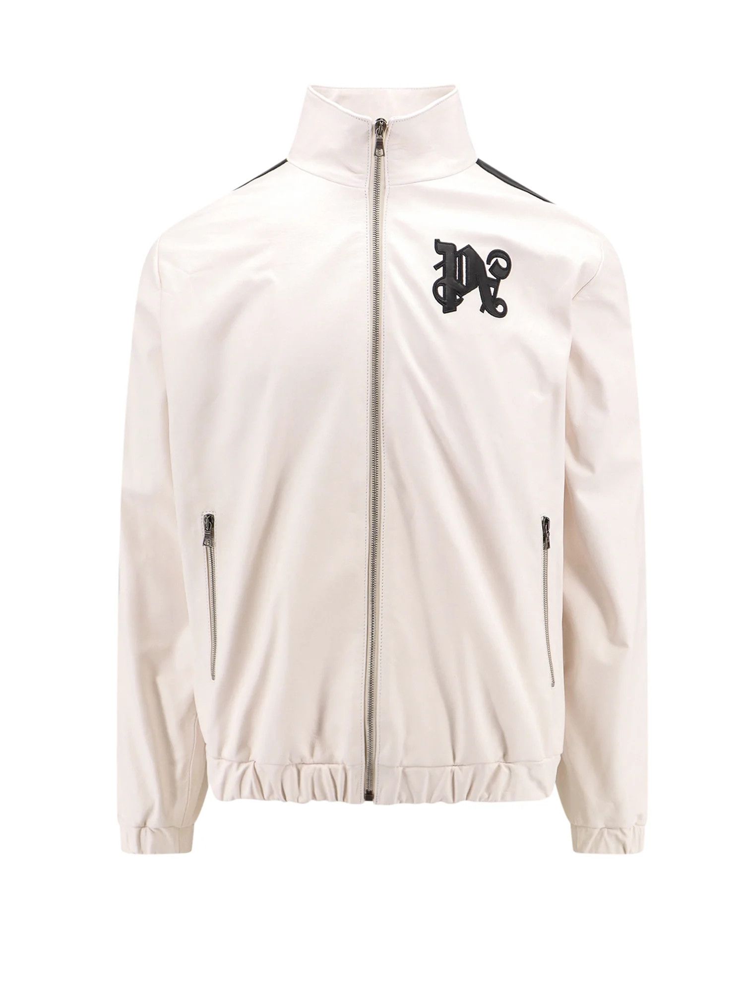 Palm Angels o1y0325 Logo Leather Jacket in Off White Size US M / EU 48-50 / 2 - 1 Thumbnail