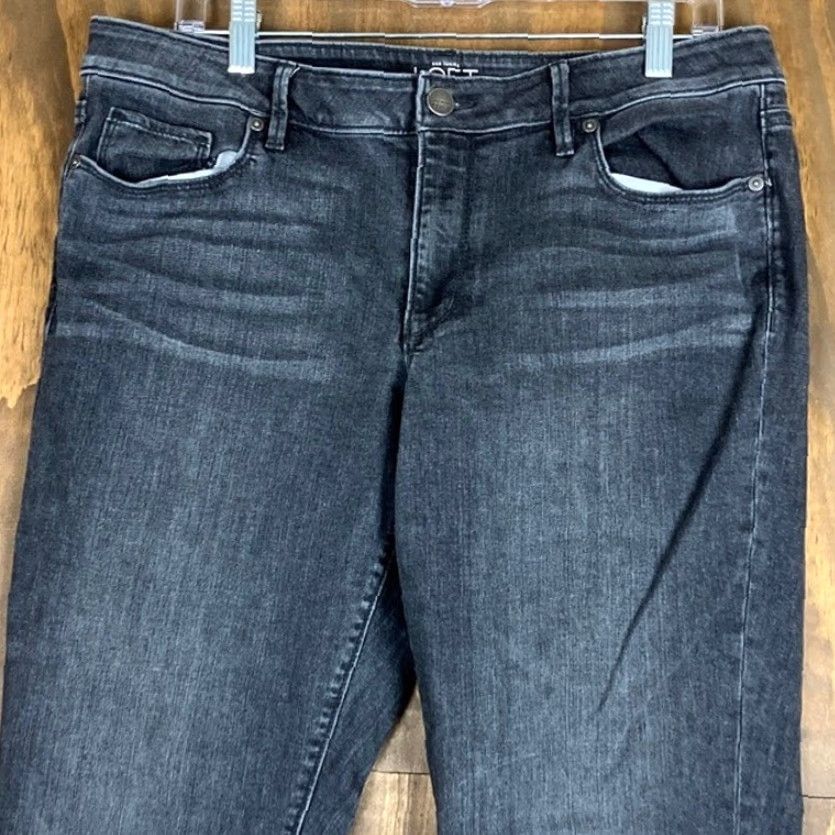 Ann Taylor VINTAGE Ann Taylor LOFT Womens Jeans Black Denim Mid Rise Curvy Skinny Stretch 12/31 Size 24" / US 00 / IT 34 - 2 Thumbnail