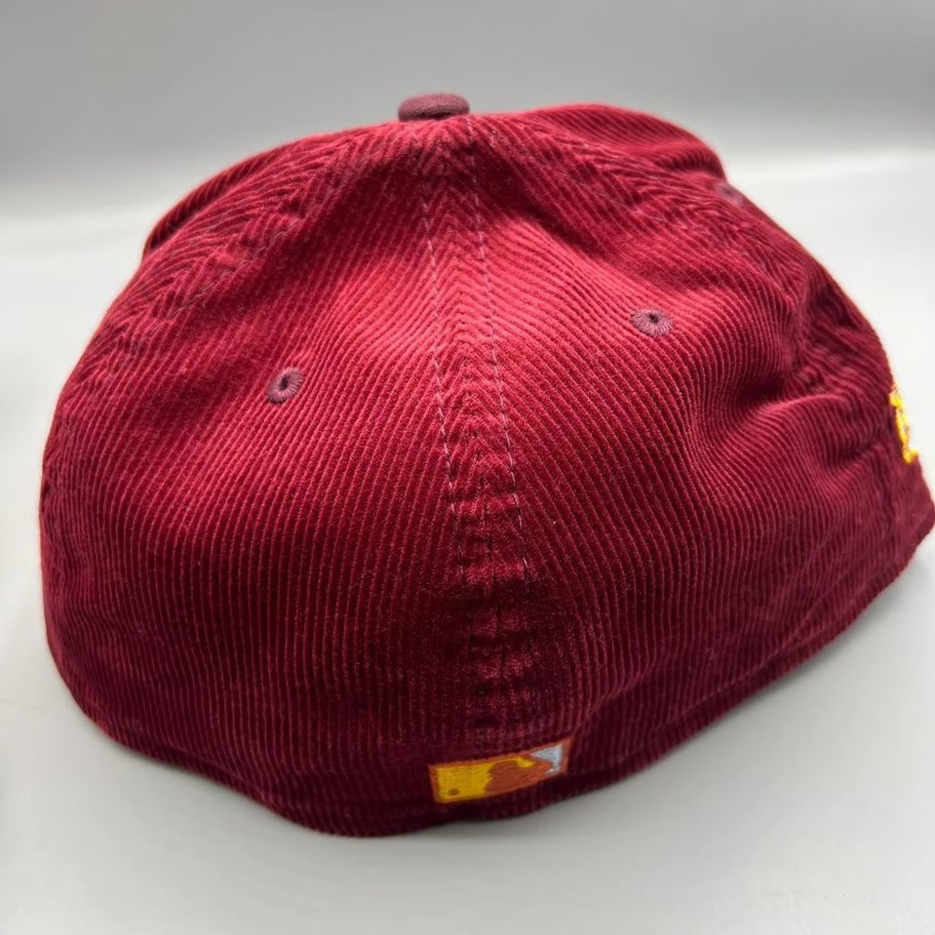 New Era Seattle Mariners Hat Men 7 3/8 Red Green Corduroy Fitted Cap Size ONE SIZE - 4 Thumbnail