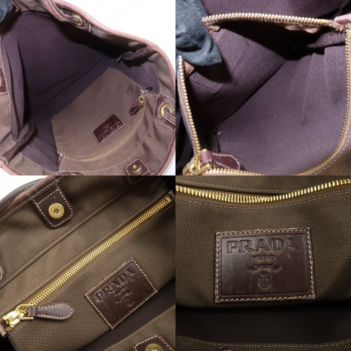 Prada Prada Jacquard Canvas Tote Brown Size ONE SIZE - 7 Thumbnail