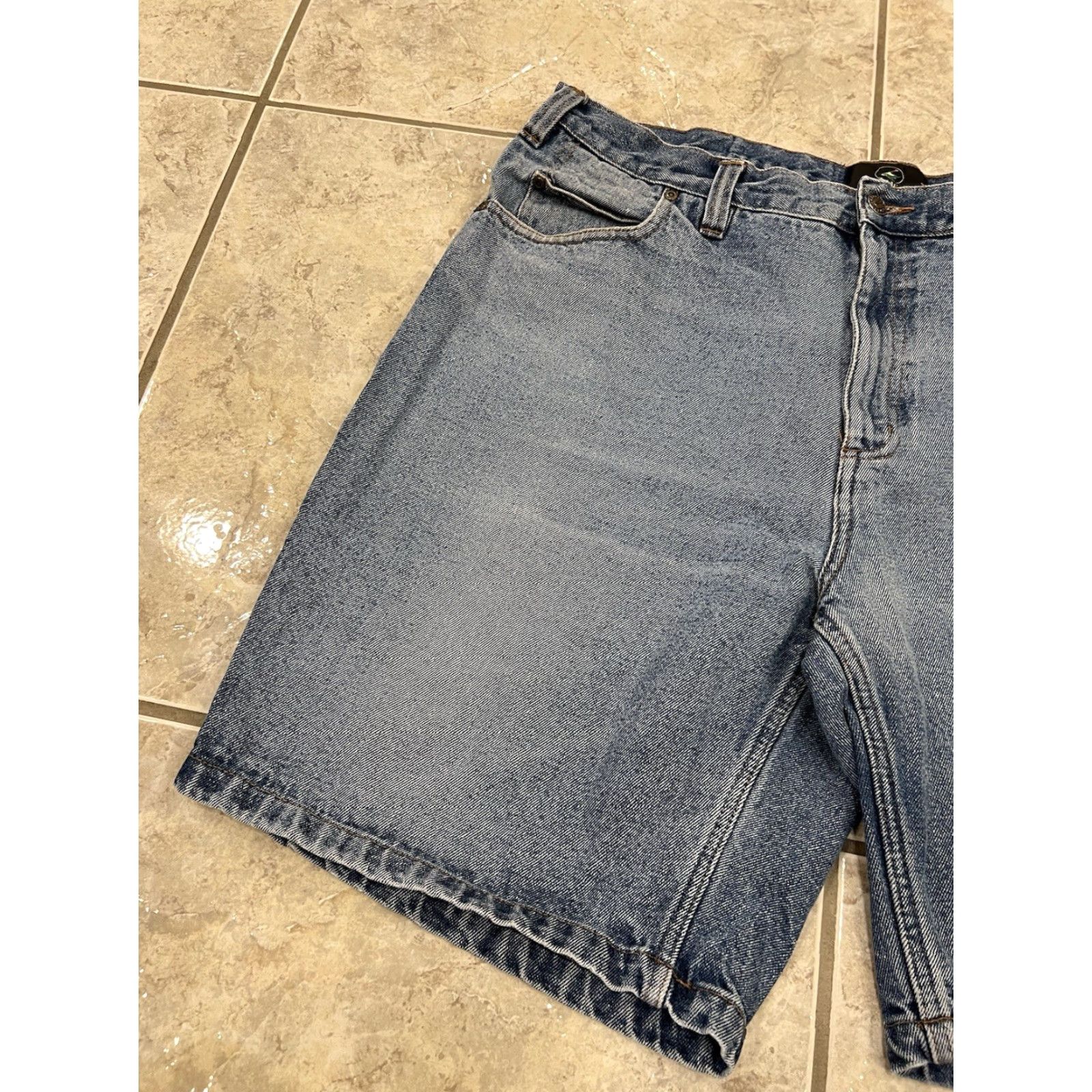 Denime VINTAGE Red Head Mens 40 Distressed Denim Bermuda 9" Shorts Blue 100% Cotton Regular (38) Jeans Jorts Baggy/Workwear... Size US 40 / EU 56 - 3 Thumbnail