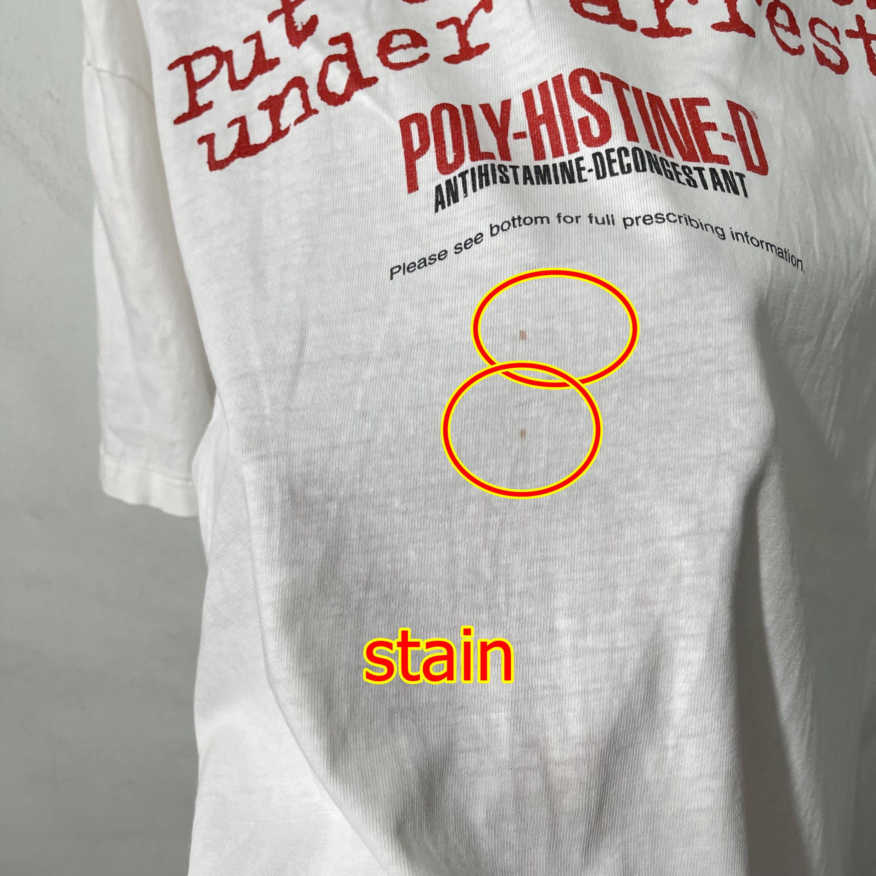 Vintage Vintage 90s Poly Histine D Antihistamine Cartoon T-Shirt Size US XL / EU 56 / 4 - 6 Thumbnail