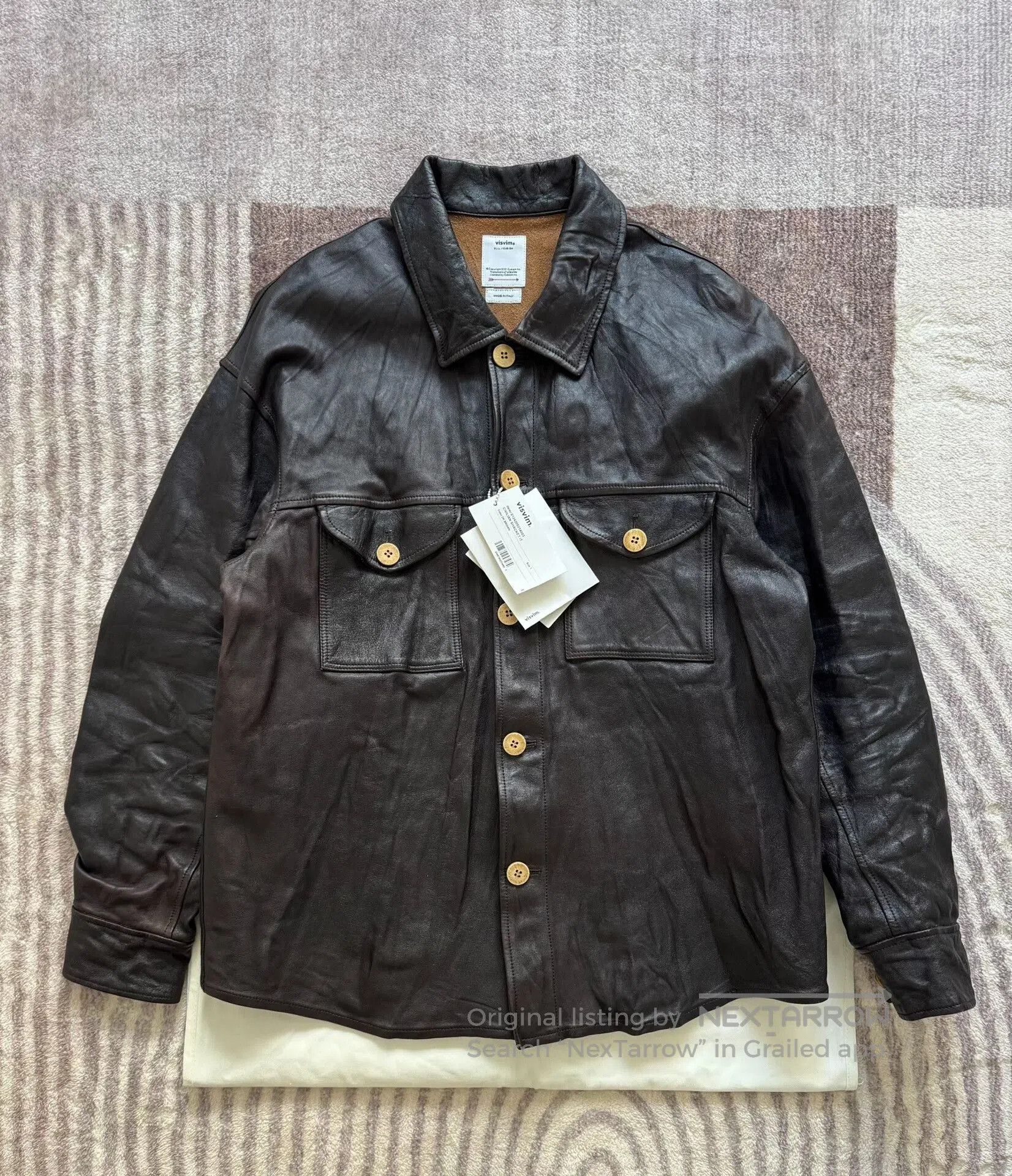 Visvim visvim civilian shacket in dark brown leather. Size US XS / EU 42 / 0 - 1 Thumbnail
