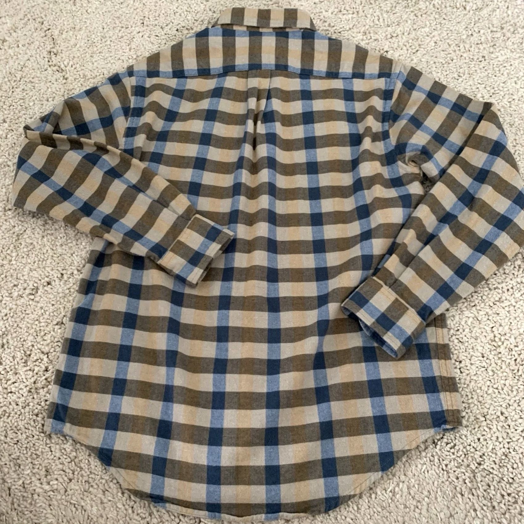 Roundtree & Yorke VINTAGE Roundtree & Yorke Shirt Mens Sz Small Portuguese Flannel Gold Plaid 100% Cotton Size US S / EU 44-46 / 1 - 5 Thumbnail