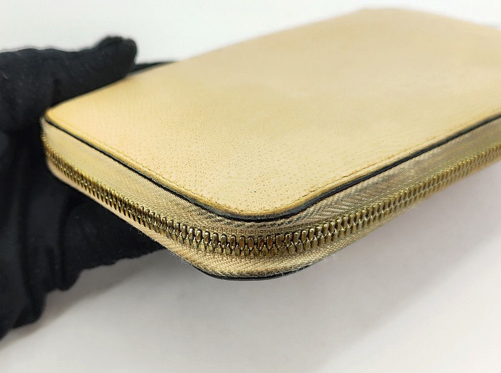 Valextra VALEXTRA full leather brown pebble round zipper wallet Size ONE SIZE - 9 Thumbnail