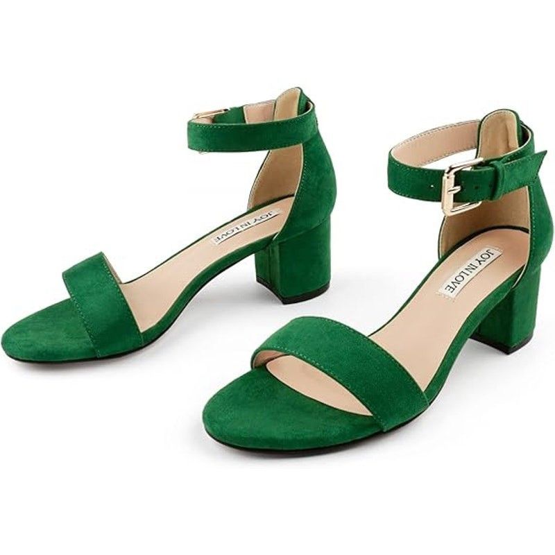 Other New Joy In Love Green Faux Suede Open Toe Heels 7.5 Size US 7.5 / IT 37.5 - 1 Thumbnail
