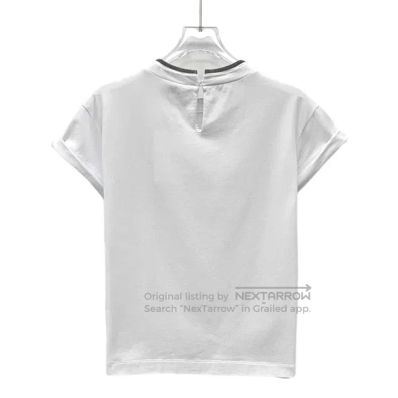 Brunello Cucinelli Brunello Cucinelli White cotton round-neck short-sleeve T- Size XS / US 0-2 / IT 36-38 - 2 Thumbnail