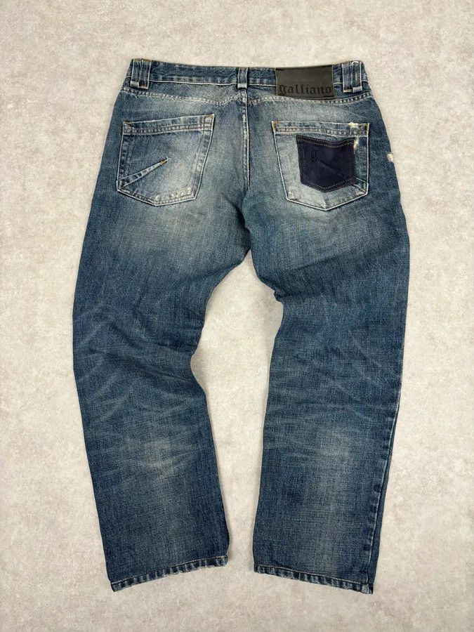 John Galliano AW2011 John Galliano Blue Distressed Denim Jeans Size US 31 - 5 Thumbnail