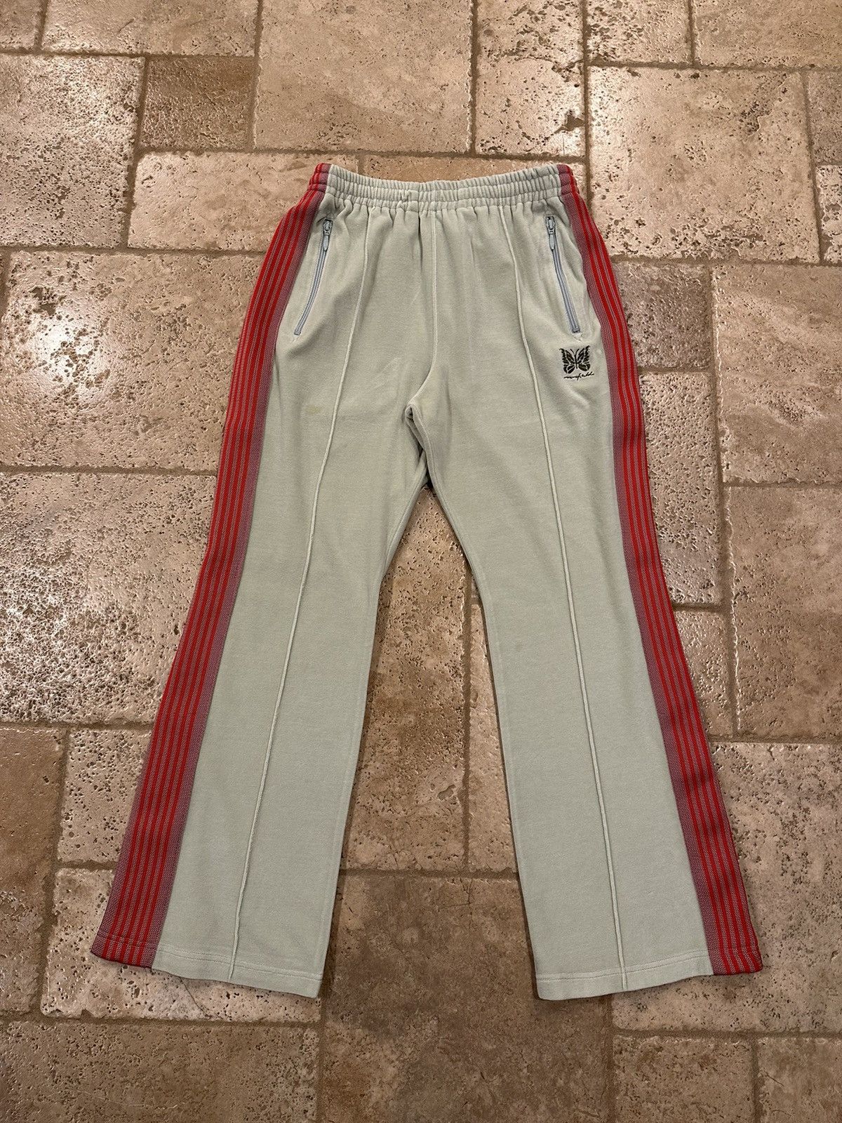Maxfield Los Angeles × Needles Needles x Maxfield Mint Green / Red Velour Track Pants Size US 30 / EU 46 - 4 Thumbnail