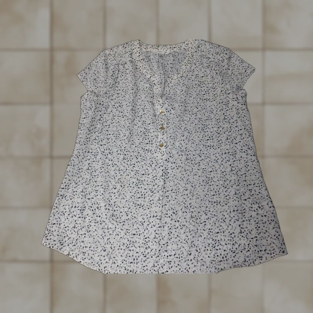 Croft & Barrow Croft & Barrow Blouse Womens M White Stretch Casual Crew Neck Sleeveless Polyester Rayon Floral Classic Basic Regular Size M / US 6-8 / IT 42-44 - 1 Thumbnail