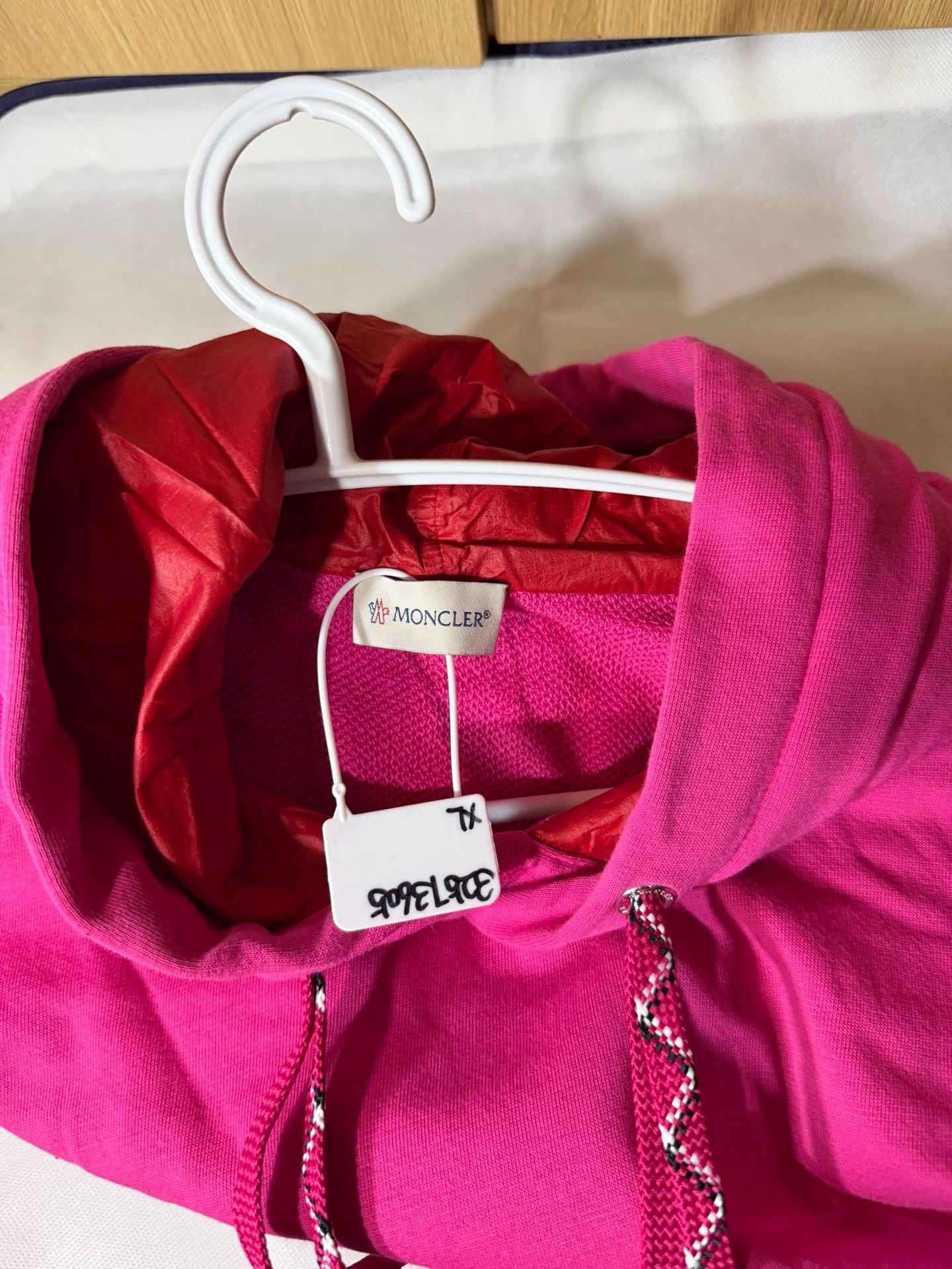 Moncler Moncler Women's Magenta Color Blocked Logo Hoodie XL Size XL / US 12-14 / IT 48-50 - 3 Thumbnail