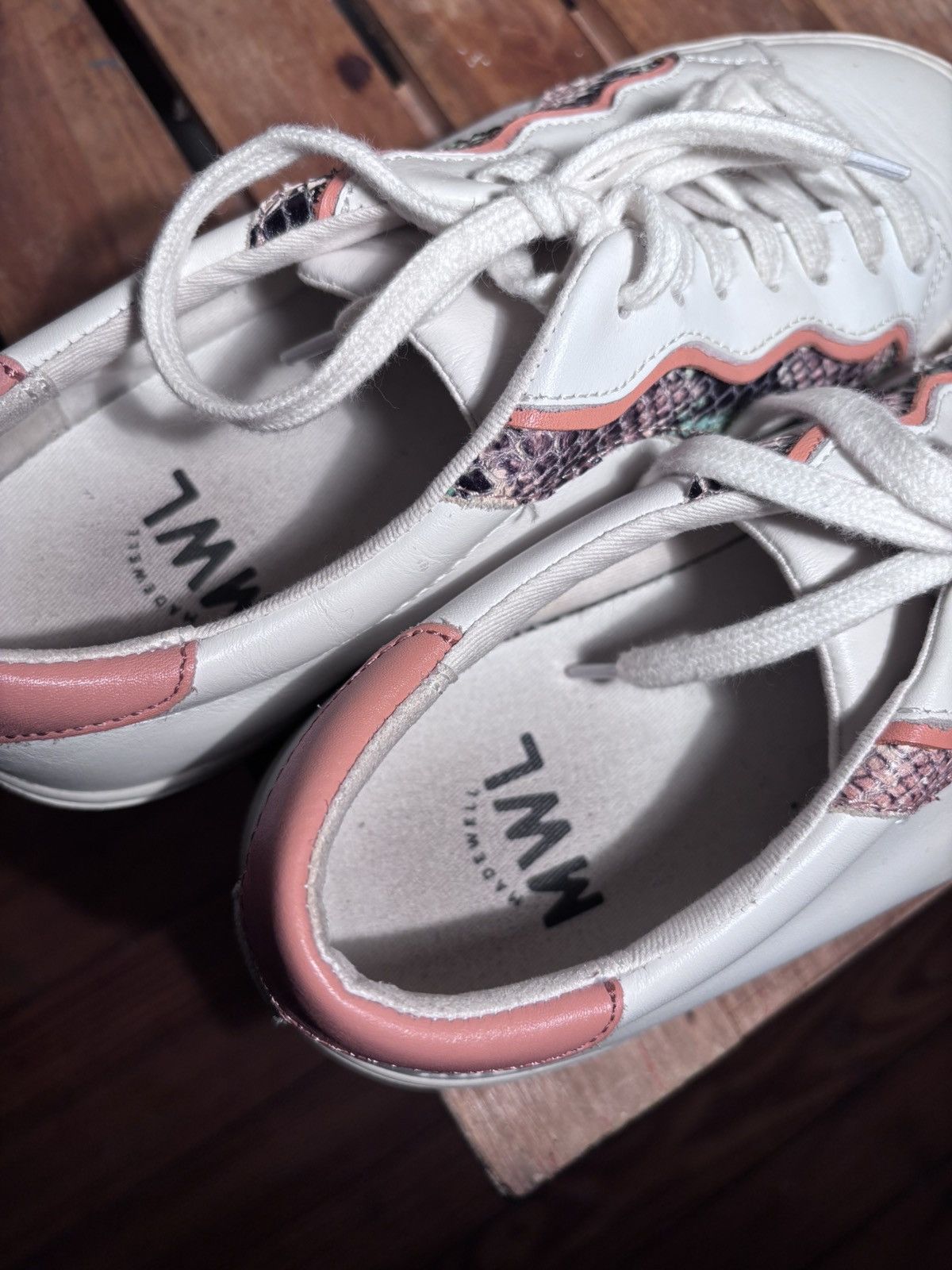 Madewell Madwell Sidewalk Leather Snakeskin Low Top Sneakers Size US 8.5 / IT 38.5 - 9 Thumbnail