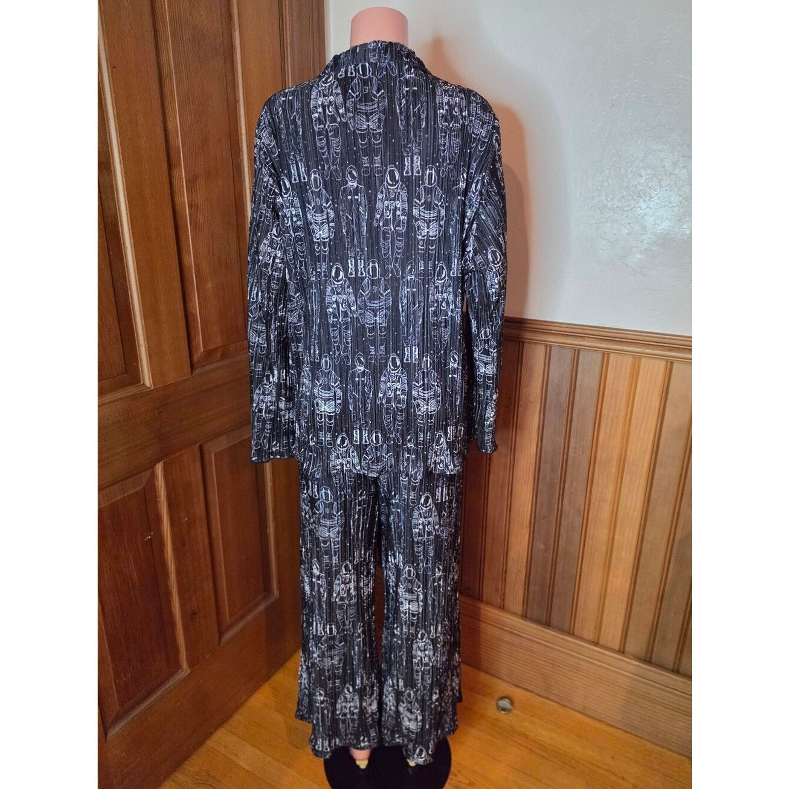 Vintage Dressed In Lala Plisse Astronaut Print Lounge Set 2XL Size XXL / US 16-18 / IT 52-54 - 4 Thumbnail