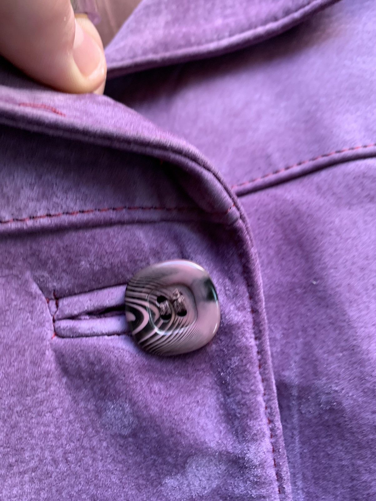 Danier × Other × Vintage Vintage Purple Suede Blazer 80s Leather Coat Belted Petite Size US S / EU 44-46 / 1 - 6 Thumbnail