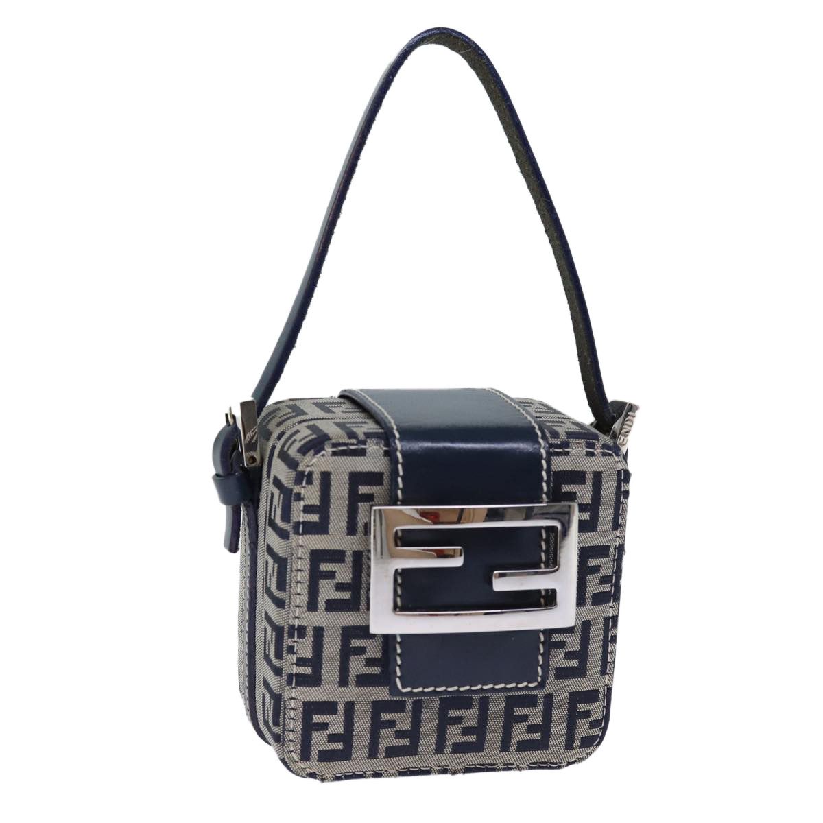 Fendi Zucchino Navy Canvas Clutch Bag (Pre-Owned) Size ONE SIZE - 1 Thumbnail