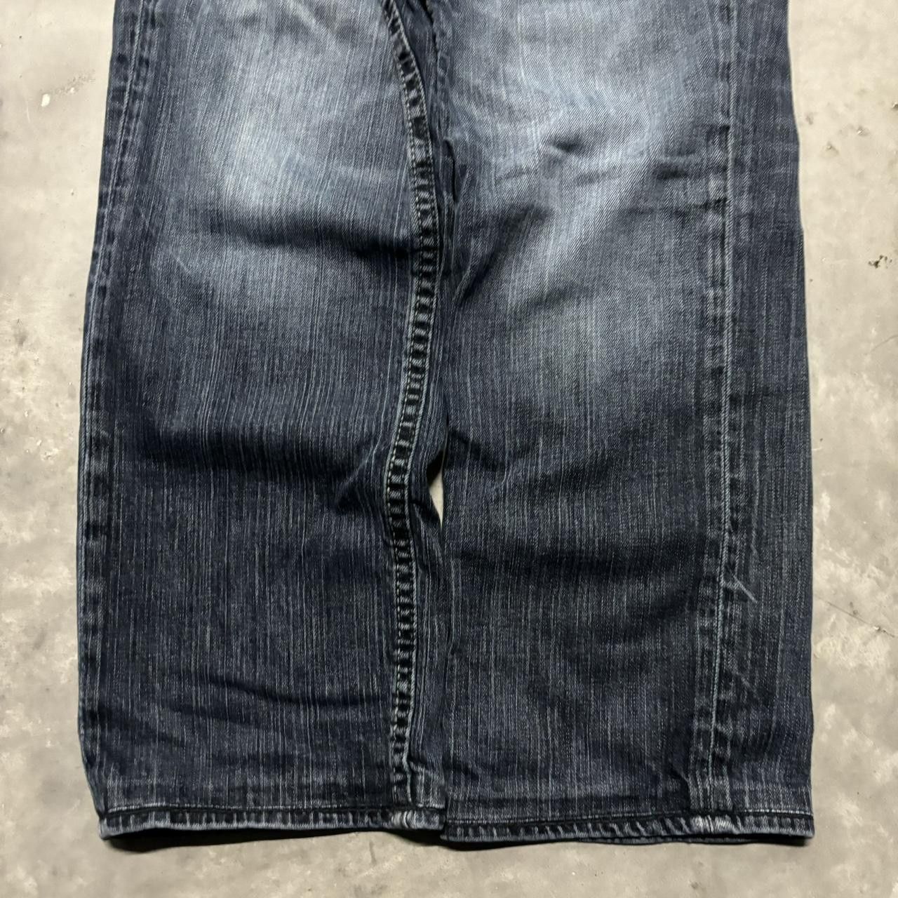 Japanese Brand × Vintage Crazy Vintage Y2K/2000s Grunge Faded Dark Wash Mall Goth Denim Jeans! Size US 32 / EU 48 - 6 Thumbnail