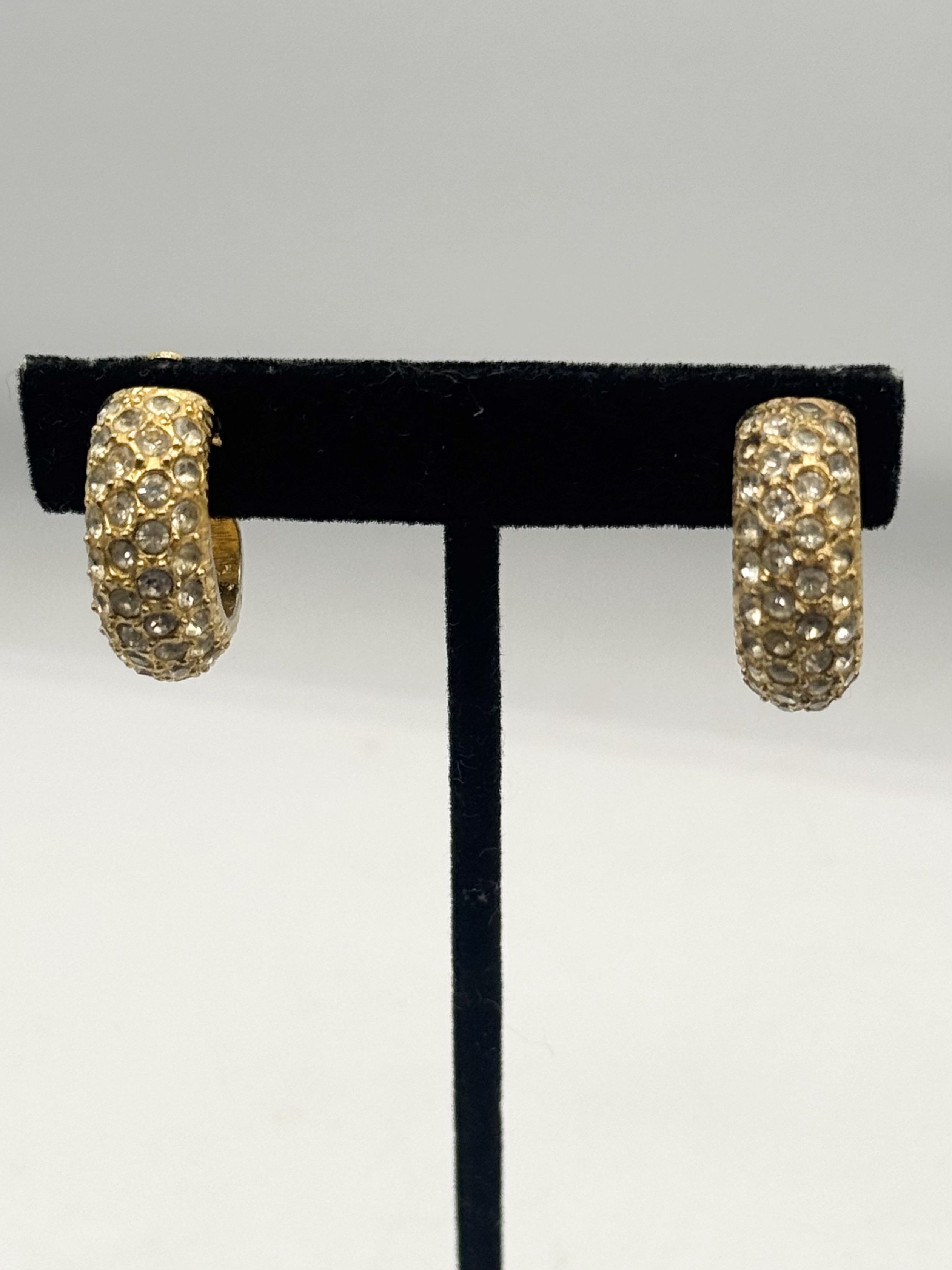 Kenneth Jay Lane Vintage Kenneth Lane Rhinestone Hoop Earrings Size ONE SIZE - 1 Thumbnail