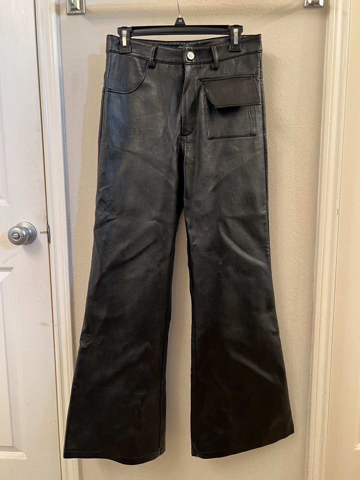 Streetwear ranger cartel black flared leather pants | Grailed