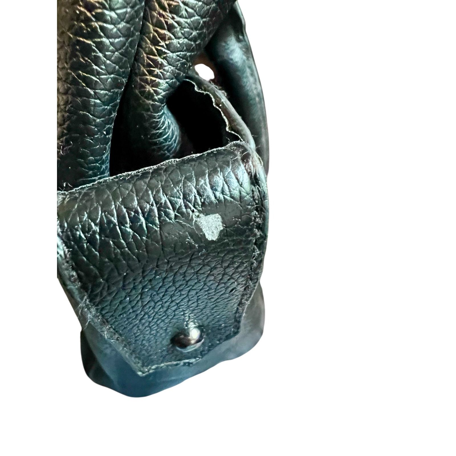 Vintage Structured Black Satchel Purse-Faux Leather-Classic Handbag Size ONE SIZE - 6 Thumbnail