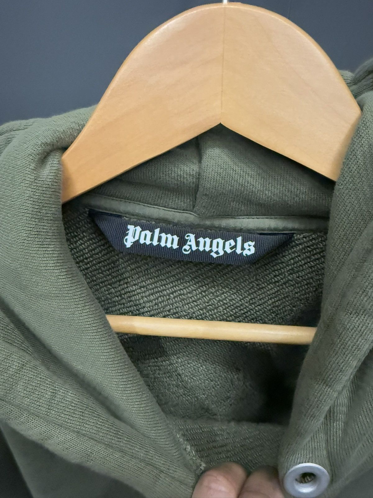 Palm Angels Palm Angels Vertical Logo Hoodie Olive Green / Yellow Size US M / EU 48-50 / 2 - 4 Thumbnail