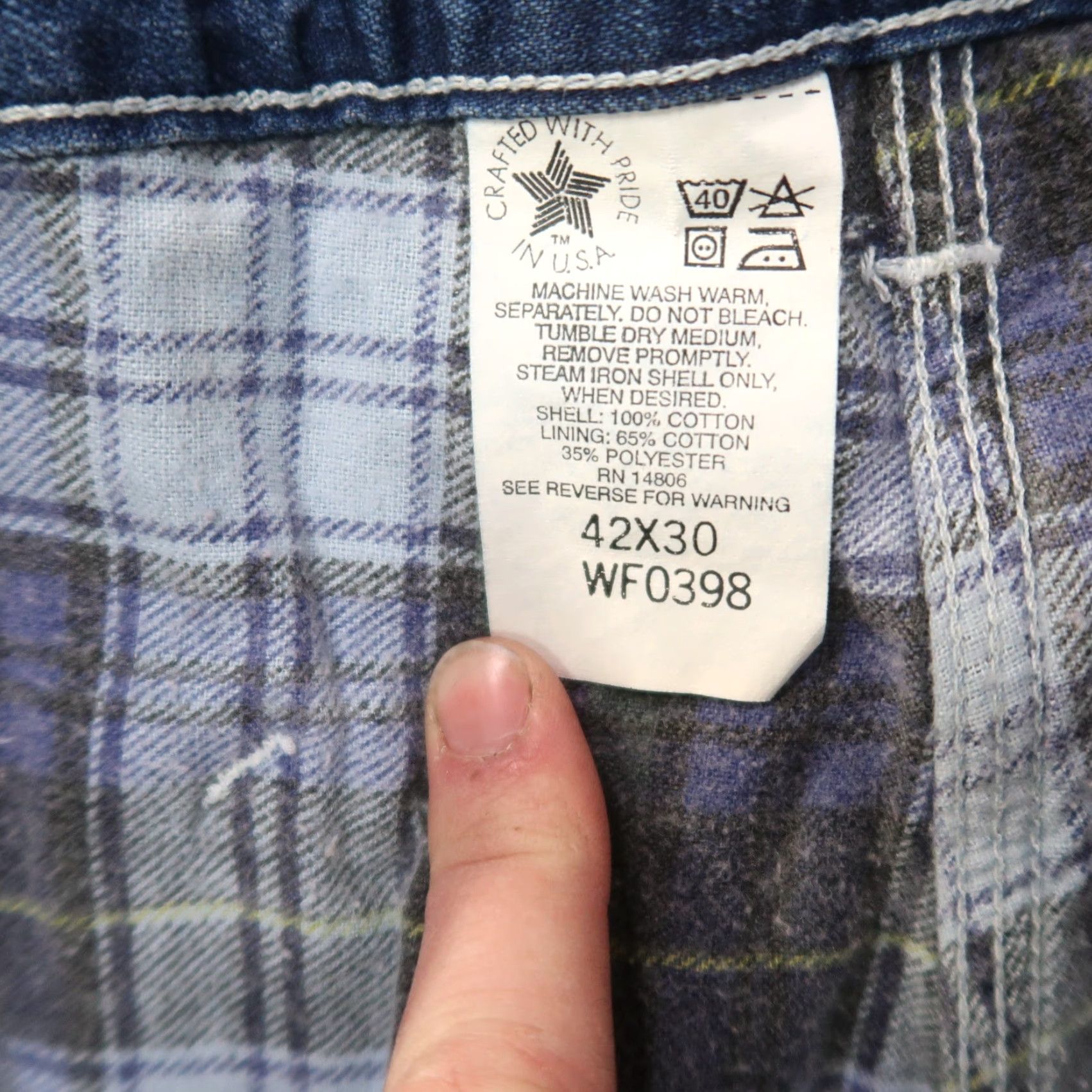 Carhartt VINTAGE Carhartt Jeans Flannel Lined 42x30 Blue Denim Men Carpentry Workwear 5-Pocket Pattern Solid Mid Rise Relaxed Denim Jeans Men US Size US 42 / EU 58 - 5 Thumbnail