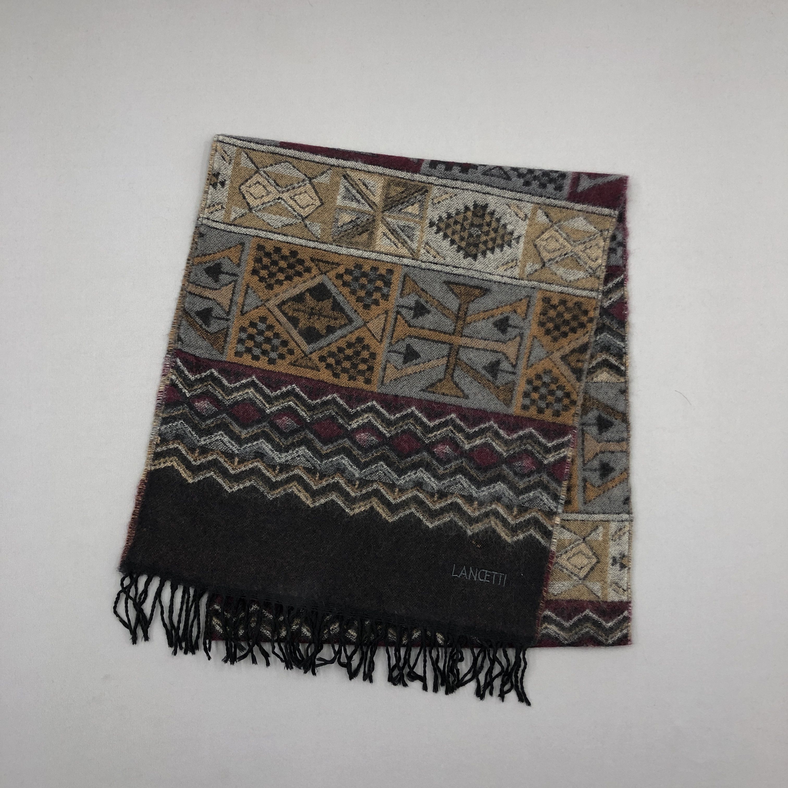 Lui di Lancetti Vintage Lancetti Scarf Muffler Wool Cashmere Scarves Size ONE SIZE - 2 Thumbnail