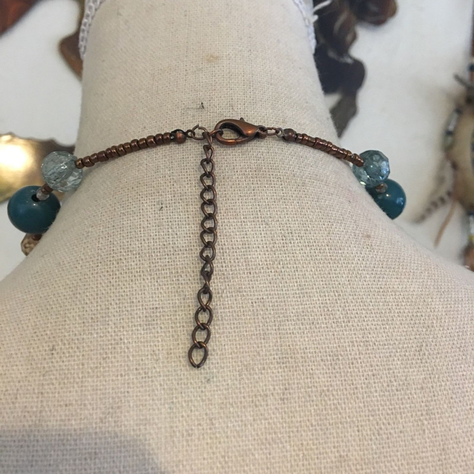 Jewelry Vintage glass and agate choker style necklace Size ONE SIZE - 5 Thumbnail