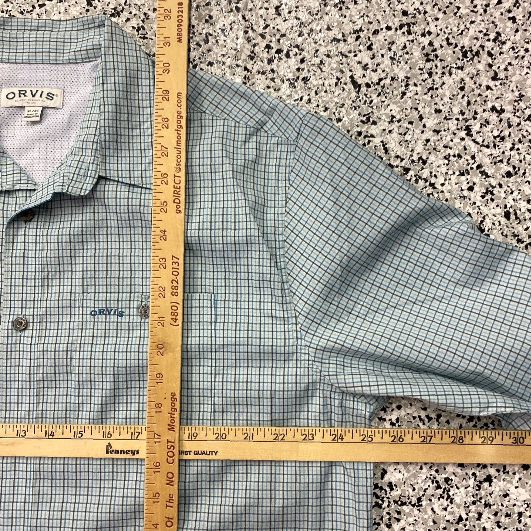 Orvis Orvis Mens XL Blue Green Plaid Long Sleeve Button-Down Shirt Casual Travel Pattern Plaid Buttons Up Mens XL Blue Green Size US XL / EU 56 / 4 - 3 Thumbnail