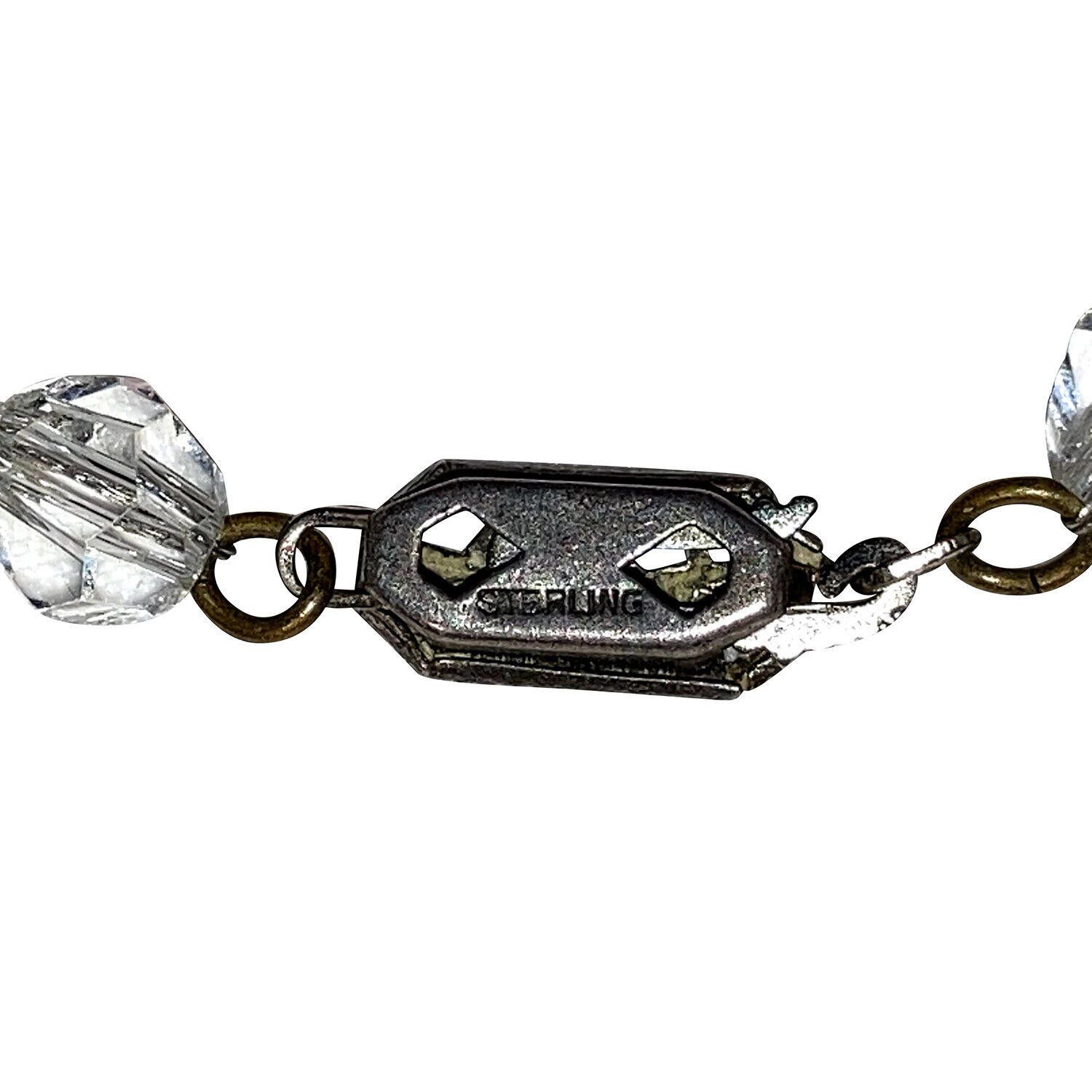 Designer Sterling Graduated Faceted Rock Crystal Quartz Bead Necklace Size ONE SIZE - 5 Thumbnail