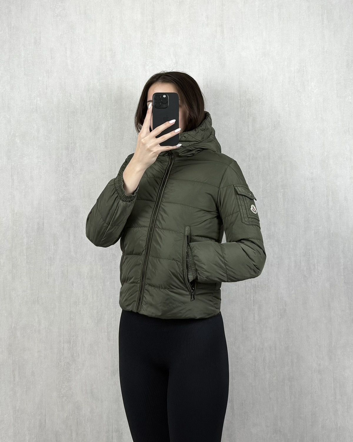 Moncler × Vintage MONCLER Astere Giubbotto Gray Hooded Down Puffer
