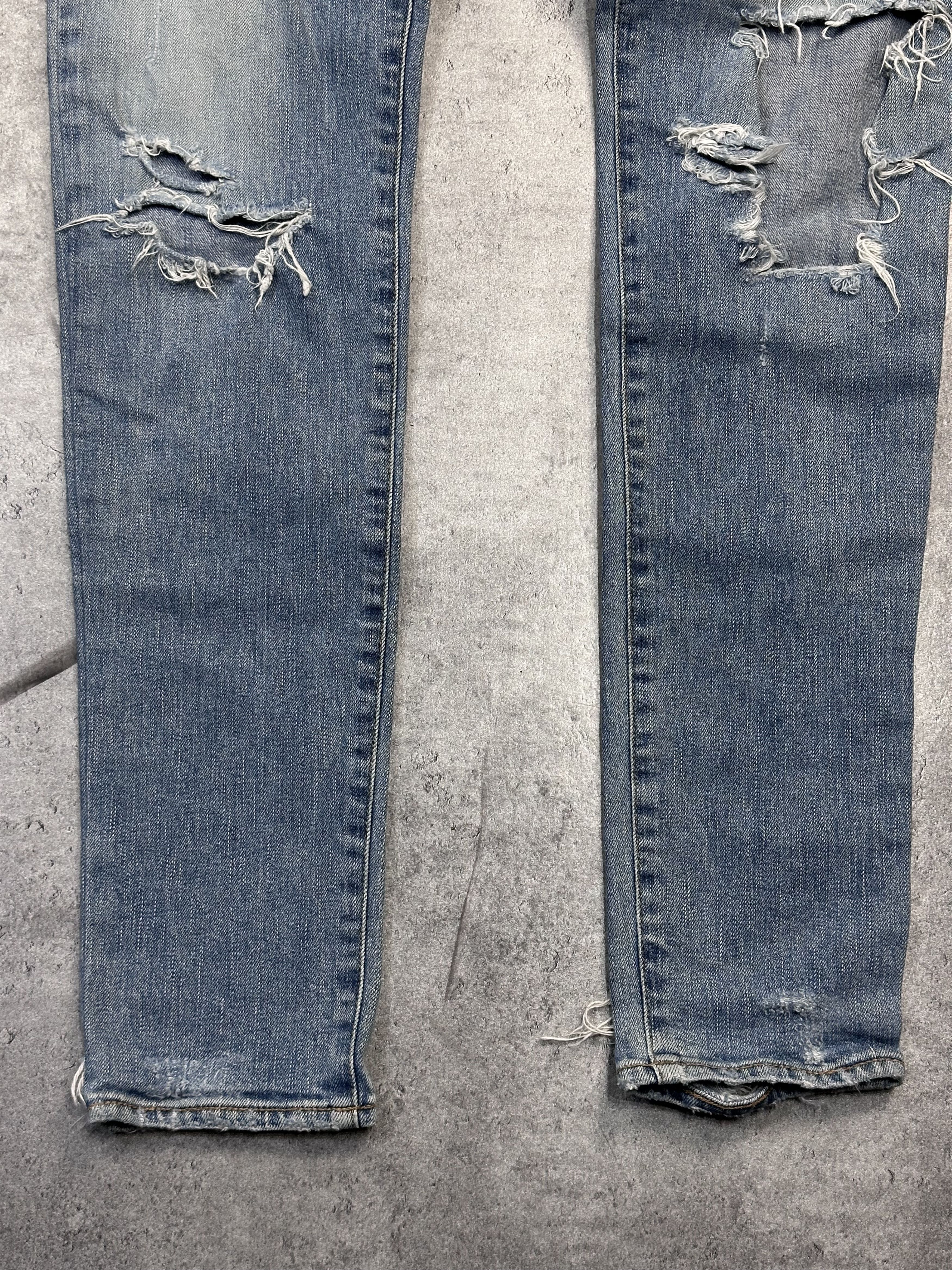 Saint Laurent Paris SLP AW15 Crash denim jeans skinny hedi era Size US 33 - 3 Thumbnail