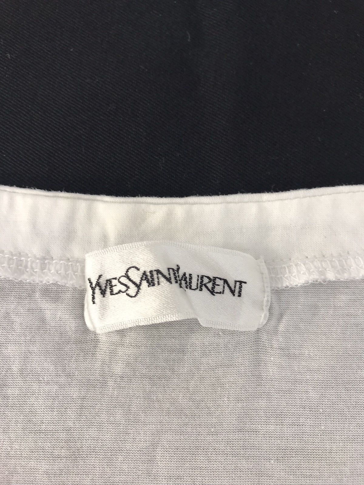 Designer 90s Yves Saint Laurent White Plain Inner Longsleeve Tee Size US M / EU 48-50 / 2 - 5 Thumbnail
