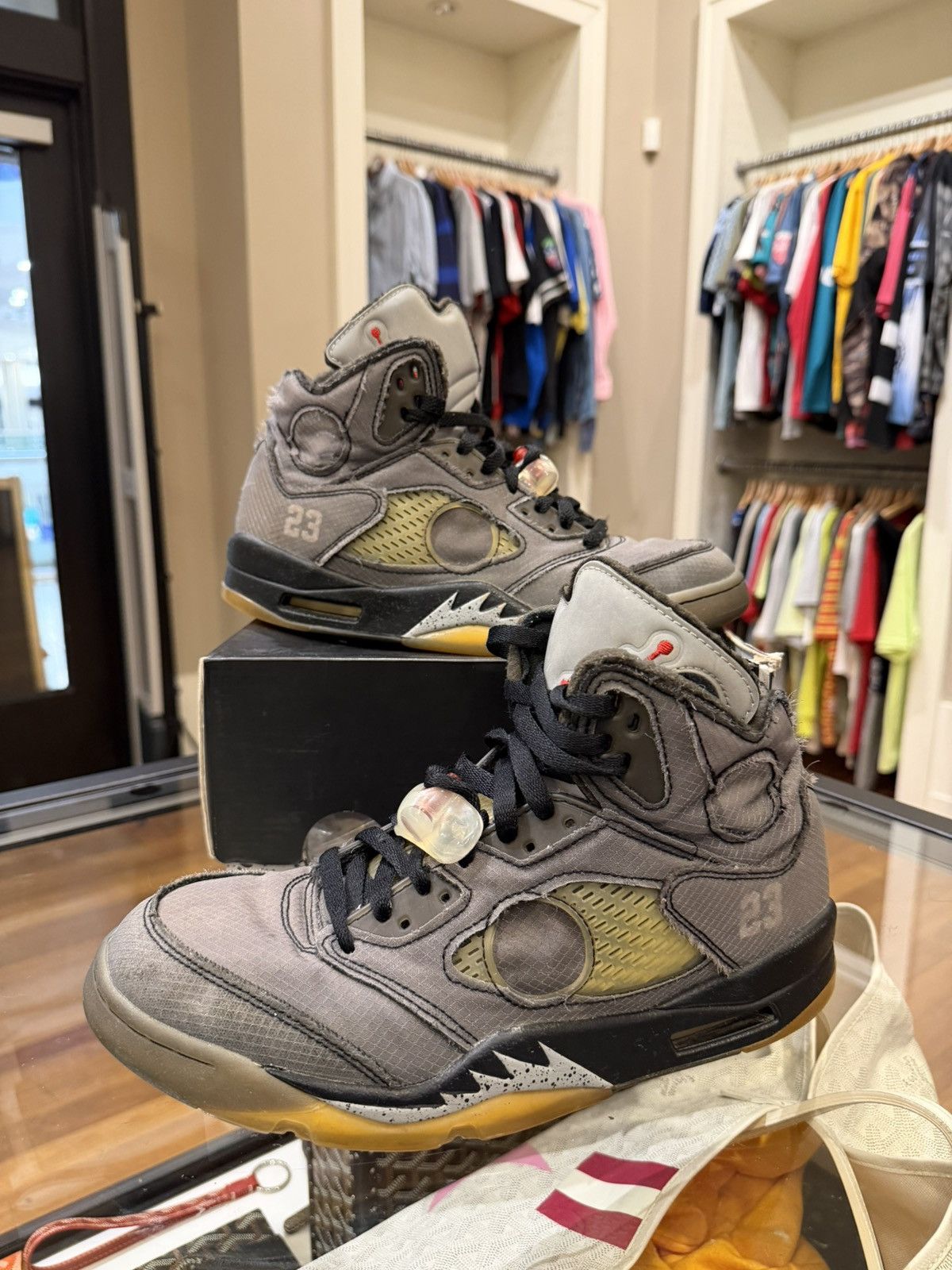Jordan Brand × Off-White Off-white x Jordan 5 Retro “Off White Muslin” Size US 9 / EU 42 - 3 Thumbnail